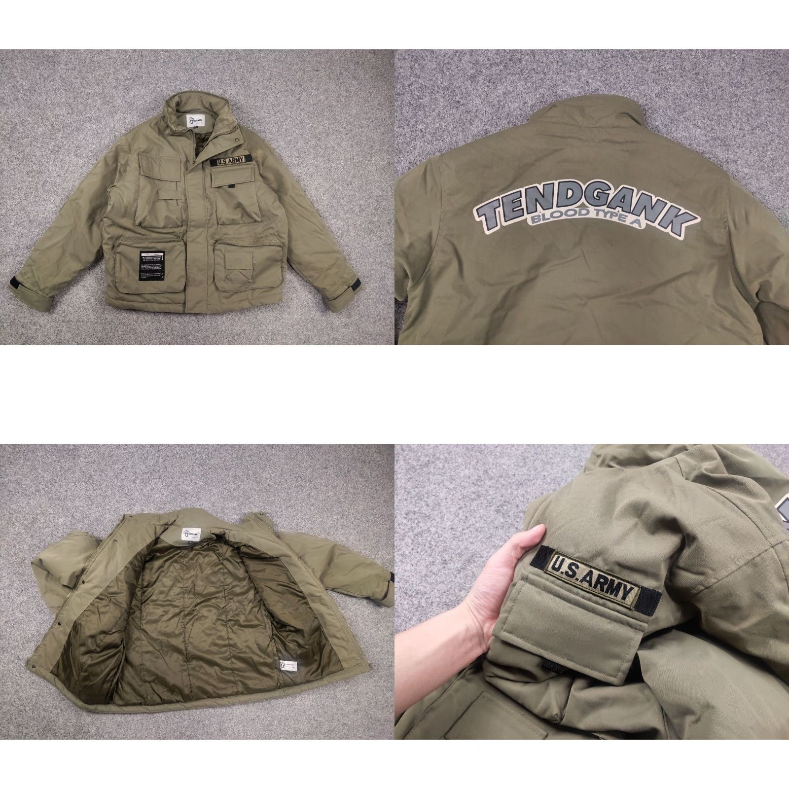 Kapital TendGank U.S. ARMY Jacket Military Style Winter Padded Vintage Korean Kapital L Green Mens 69 cm 60 cm Sleeve 54 cm Height? Size US L / EU 52-54 / 3 - 9 Thumbnail