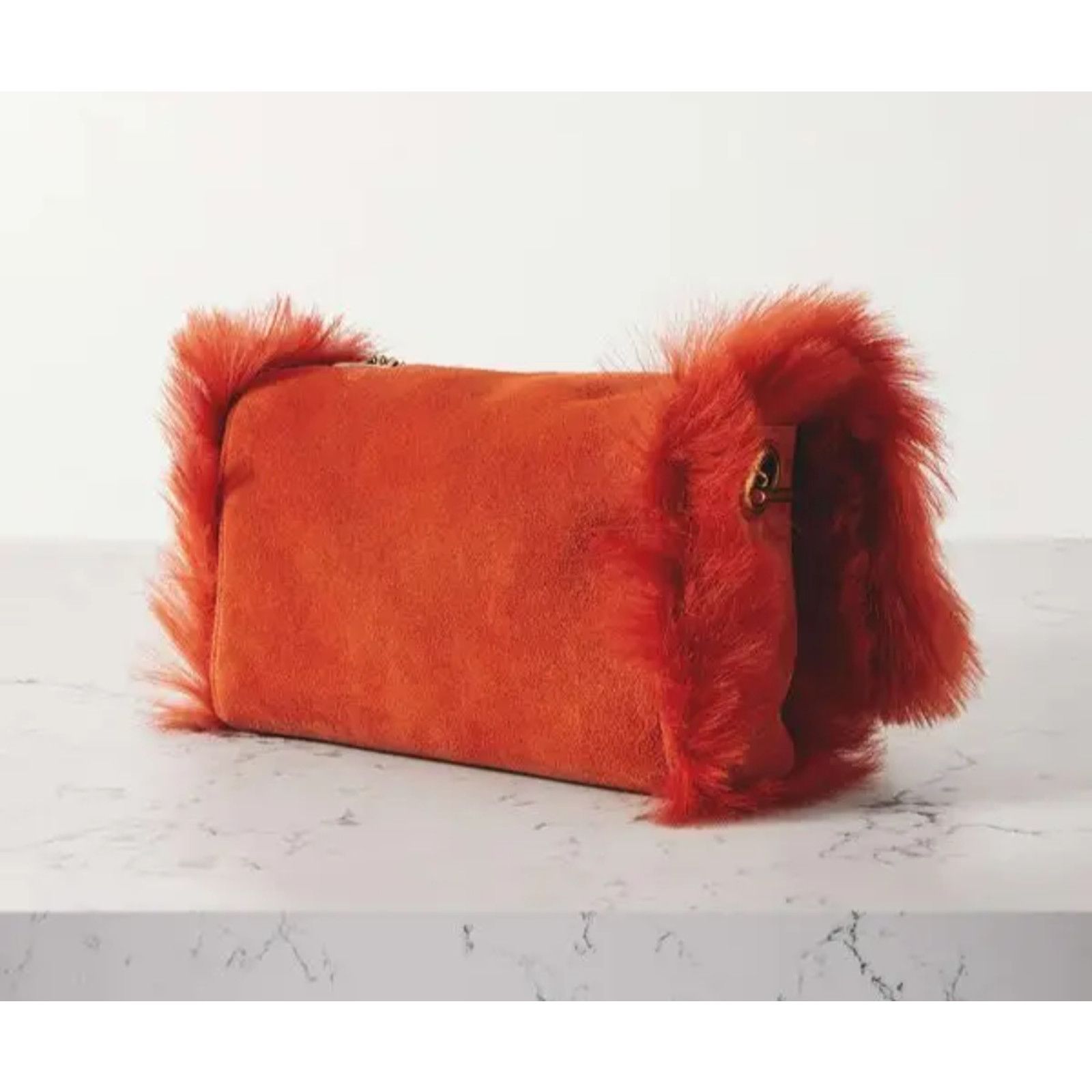 Yves Saint Laurent Saint Laurent Small Kate YSL Red Reversible Faux Fur Bag Size ONE SIZE - 11 Thumbnail