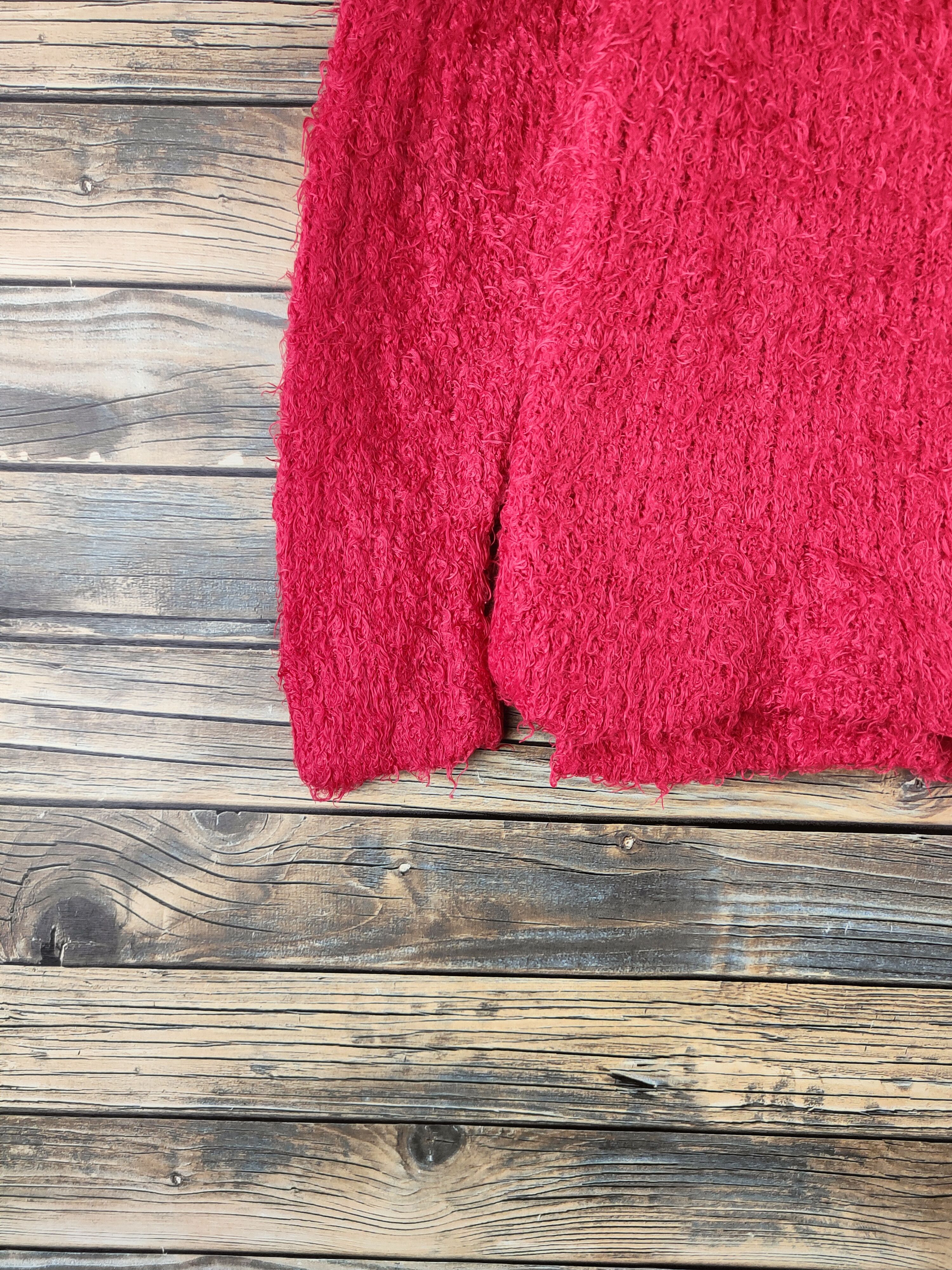 Japanese Brand DL Chocol Raffine Red Fur Mohair shaggy Knitwear #46-912 Size S / US 4 / IT 40 - 4 Thumbnail