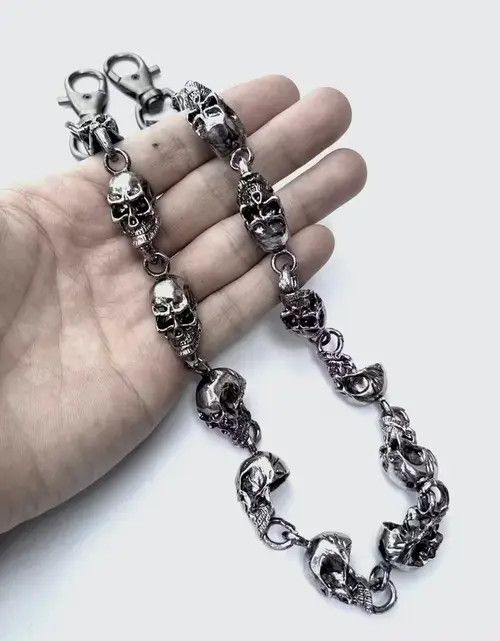 Jewelry Pocket Chain Skull Punk Rock Link Gothic Death Wallet Demon Size ONE SIZE - 2 Thumbnail