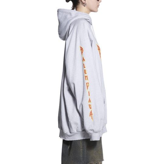 Balenciaga o1mt1gz1024 Metal Hoodie Oversized in Dirty White/Orange Size US S / EU 44-46 / 1 - 4 Thumbnail