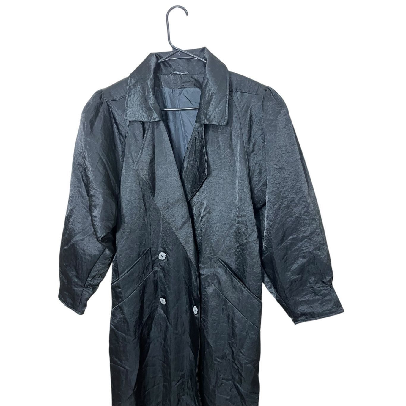 Other Vintage Sport Crest Utex Black Nylon Long Trench Coat Size 4 Size S / US 4 / IT 40 - 2 Thumbnail
