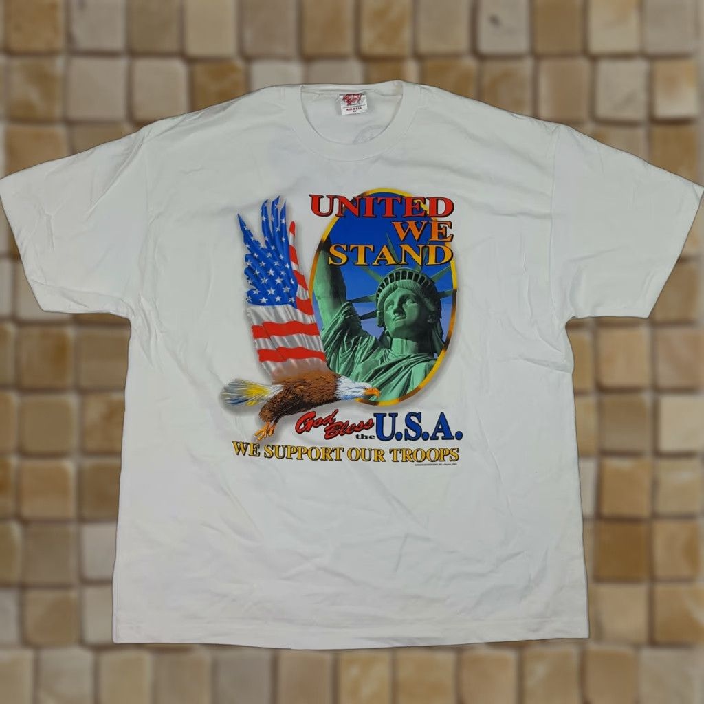 Vintage VINTAGE Know Your Enemy T-Shirt Men 2X White US Military Eagle Liberty Patriot Graphic Print Short Sleeve Crew Neck Regular Fit USA Mens Size US XXL / EU 58 / 5 - 1 Thumbnail