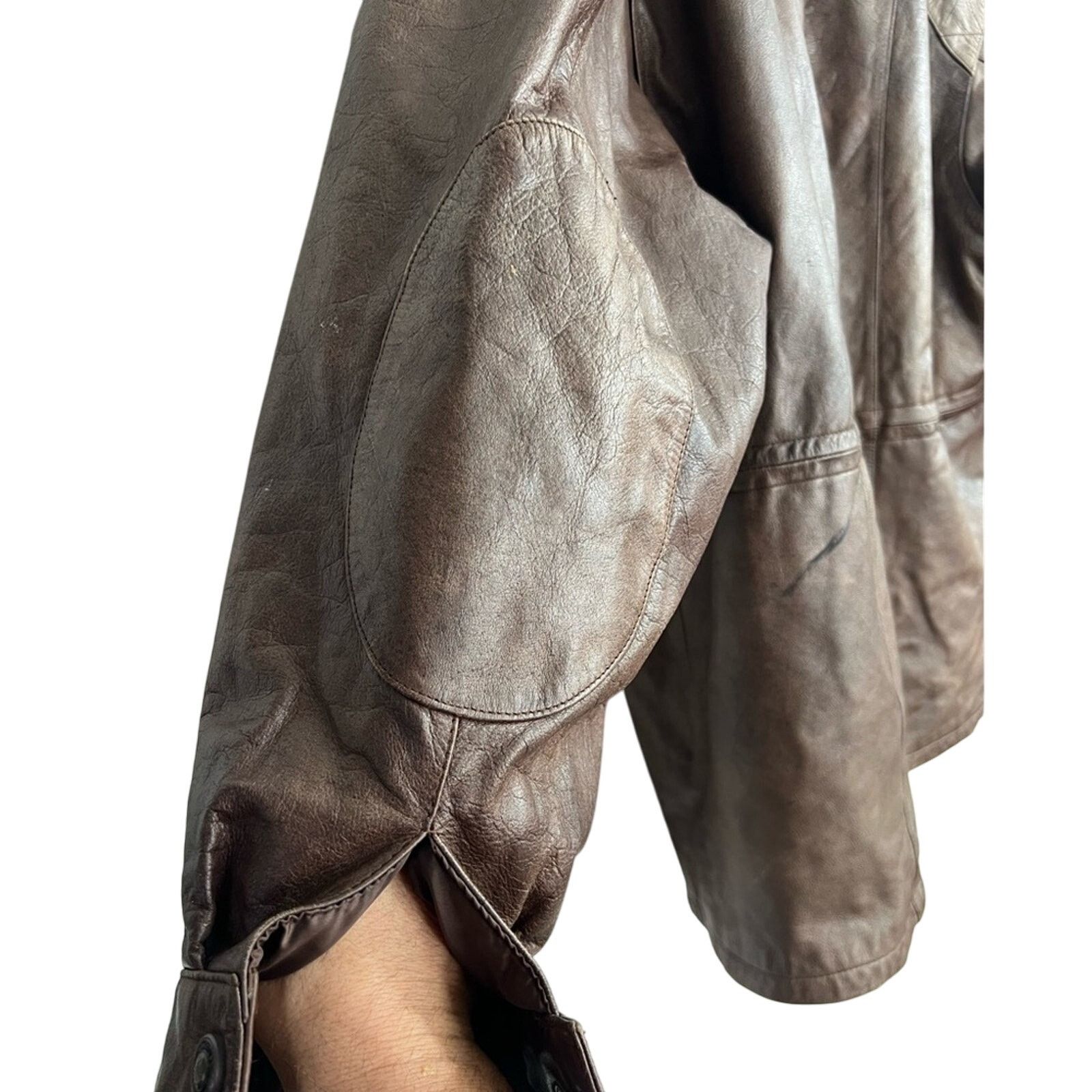 Wilsons Leather Vintage Adventure Bound Dark Brown Leather Jacket Heavy EUC Size US L / EU 52-54 / 3 - 7 Thumbnail