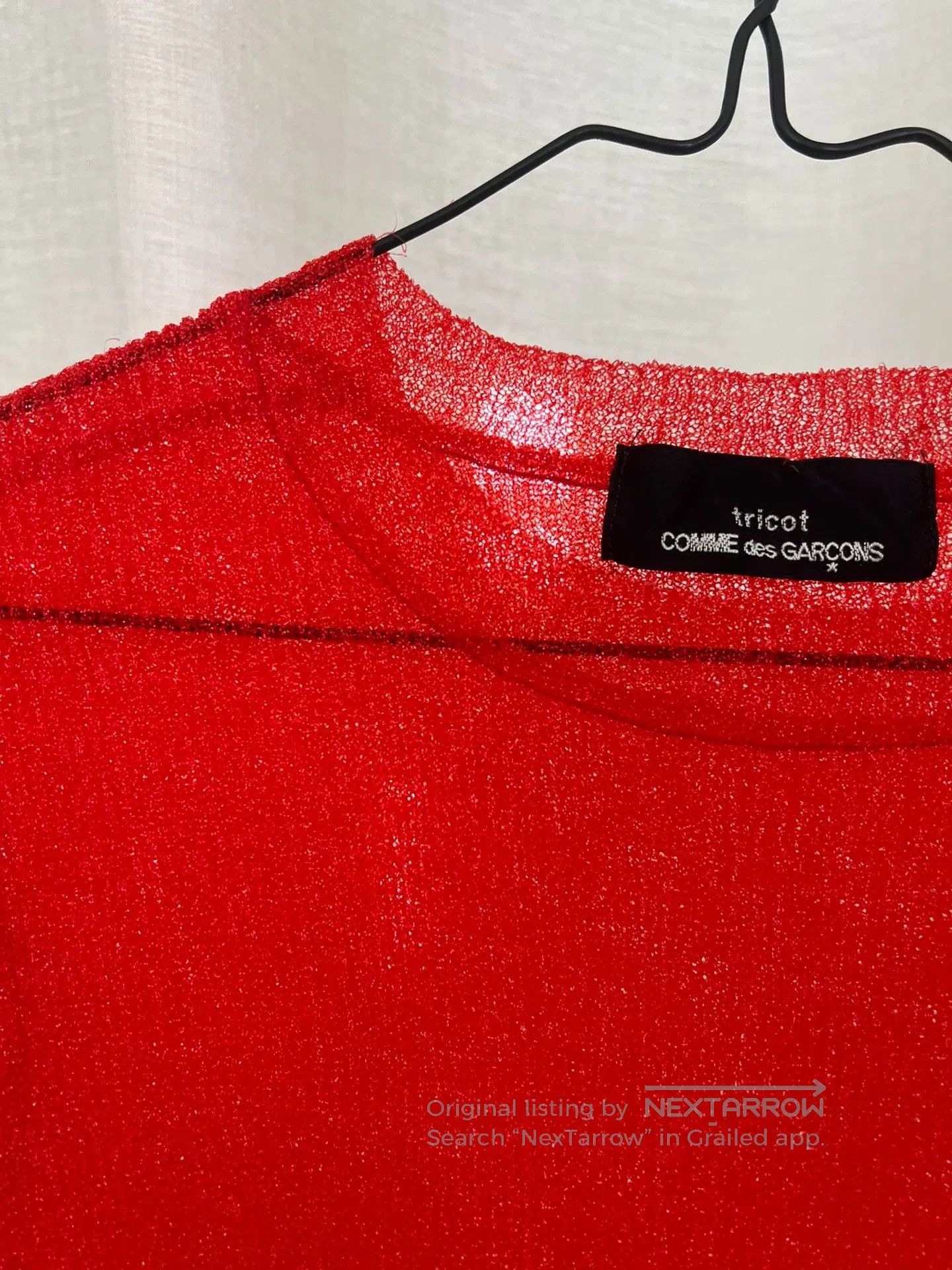 Comme des Garcons Red Shiny Contrast Short Sleeve. Size US M / EU 48-50 / 2 - 5 Thumbnail