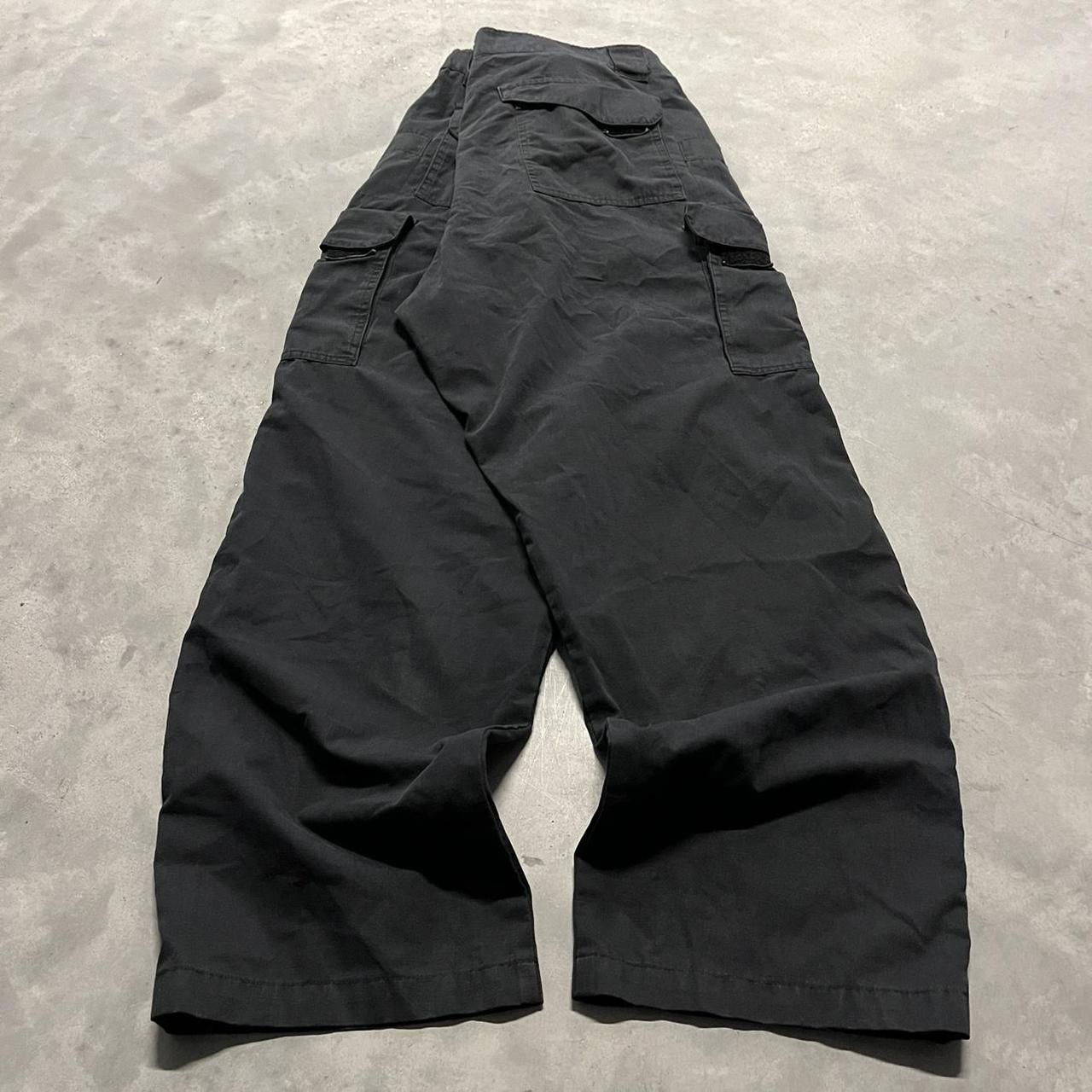 Japanese Brand × Vintage Crazy Vintage Y2K/2000s BaggyGrunge Black Wide Leg Size US 42 / EU 58 - 3 Thumbnail
