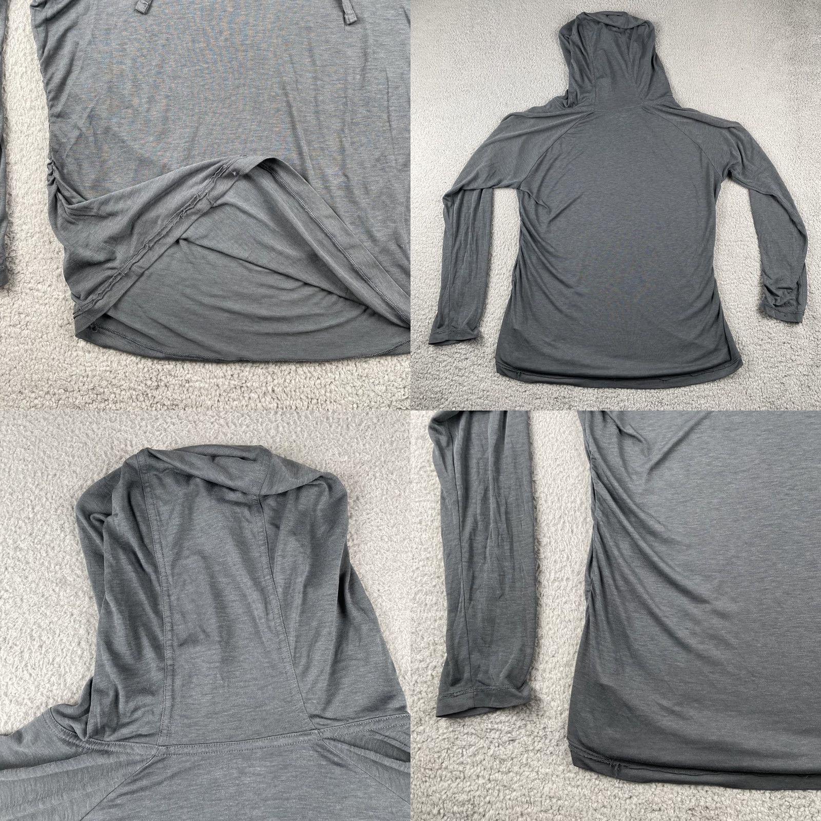 Vintage Rocky Mountain Hardwear Women’s L/XL Ultra Thin Hooded Long Sleeve Gray Soft T-Shirt Pullover Activewear climber hiking running gym nature Size XL / US 12-14 / IT 48-50 - 8 Thumbnail