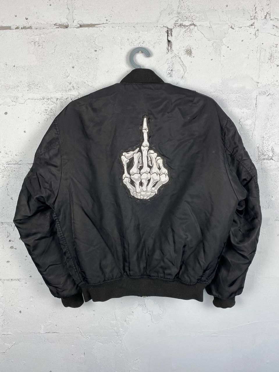 Japanese Brand Vintage Mil Tec Punk Baggy MA 1 Bomber Army Jacket black Size US L / EU 52-54 / 3 - 2 Thumbnail
