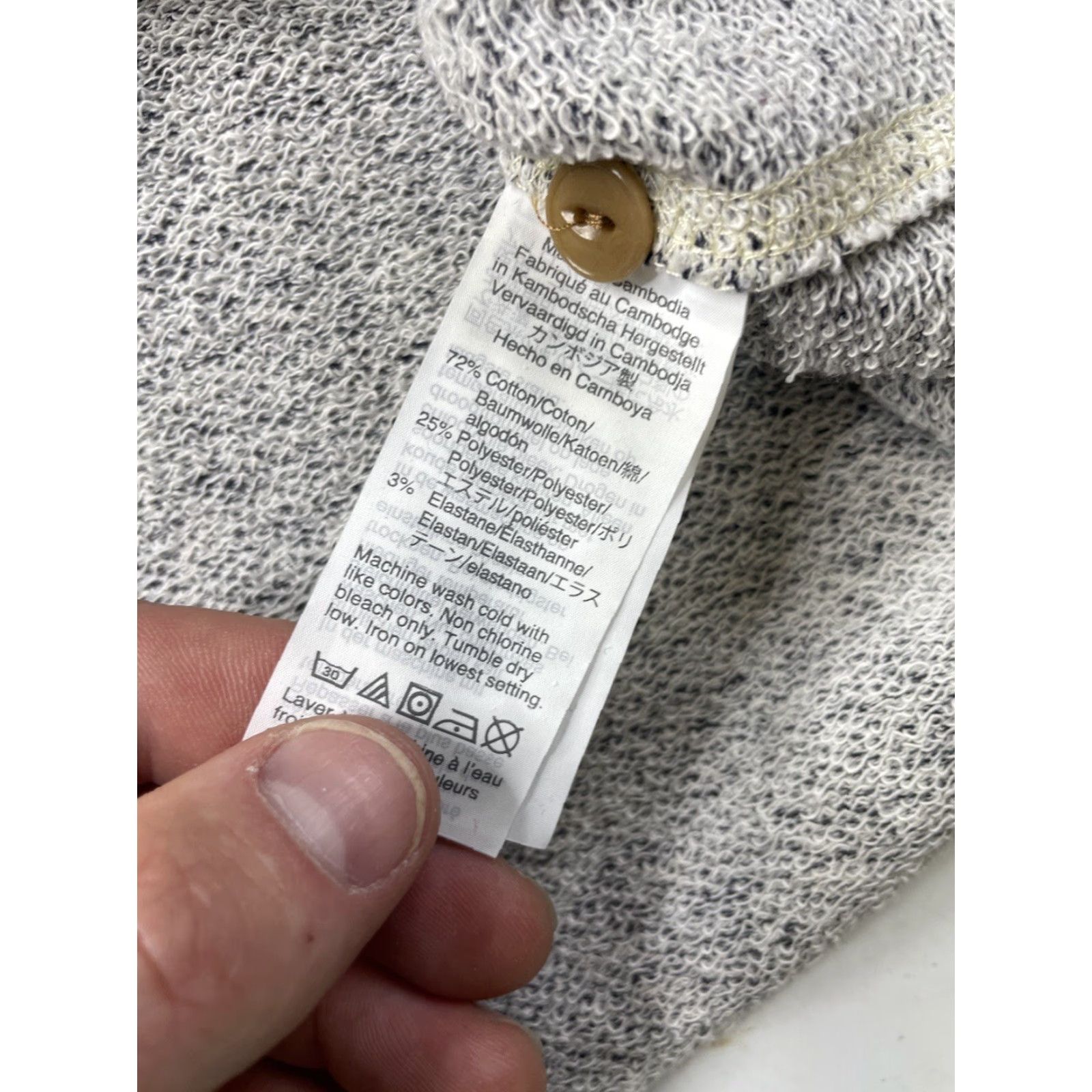 Wallace & Barnes Wallace & Barnes Henley Shirt Mens M Blue Cotton Blend Long Sleeve Heather Terry Button-Up Size US M / EU 48-50 / 2 - 7 Thumbnail