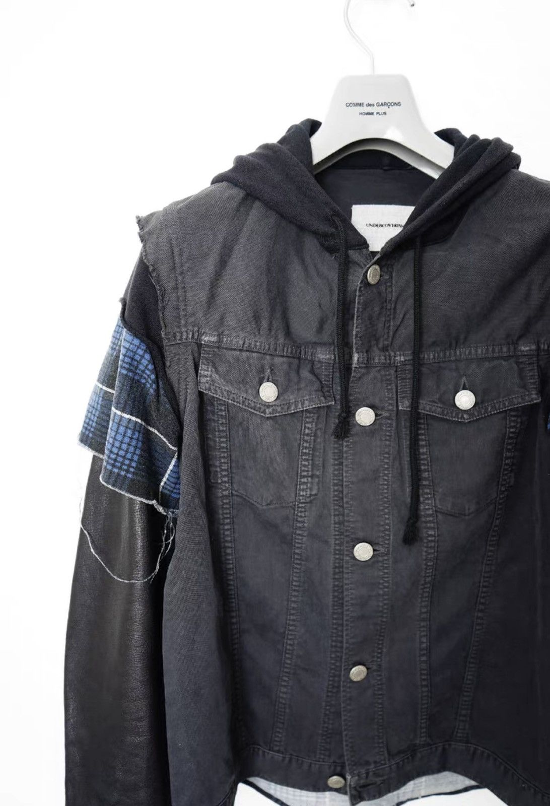 Undercover Undercover Leather Sleeve Panel Denim Jacket Size US S / EU 44-46 / 1 - 4 Thumbnail