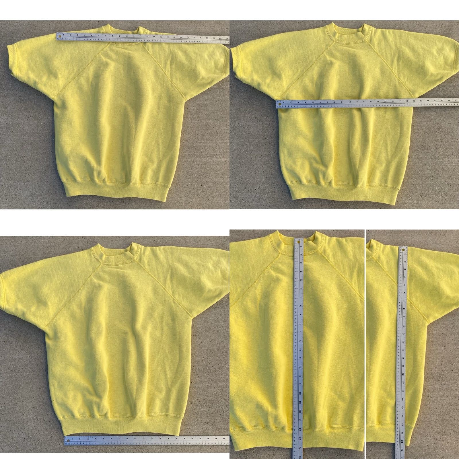 Vintage VINTAGE Yellow Raglan Short Sleeve Sweatshirt Athletic Solid Crew Neck Men One Size Cotton Rockabilly Retro 1960s 1970s Size US M / EU 48-50 / 2 - 11 Thumbnail