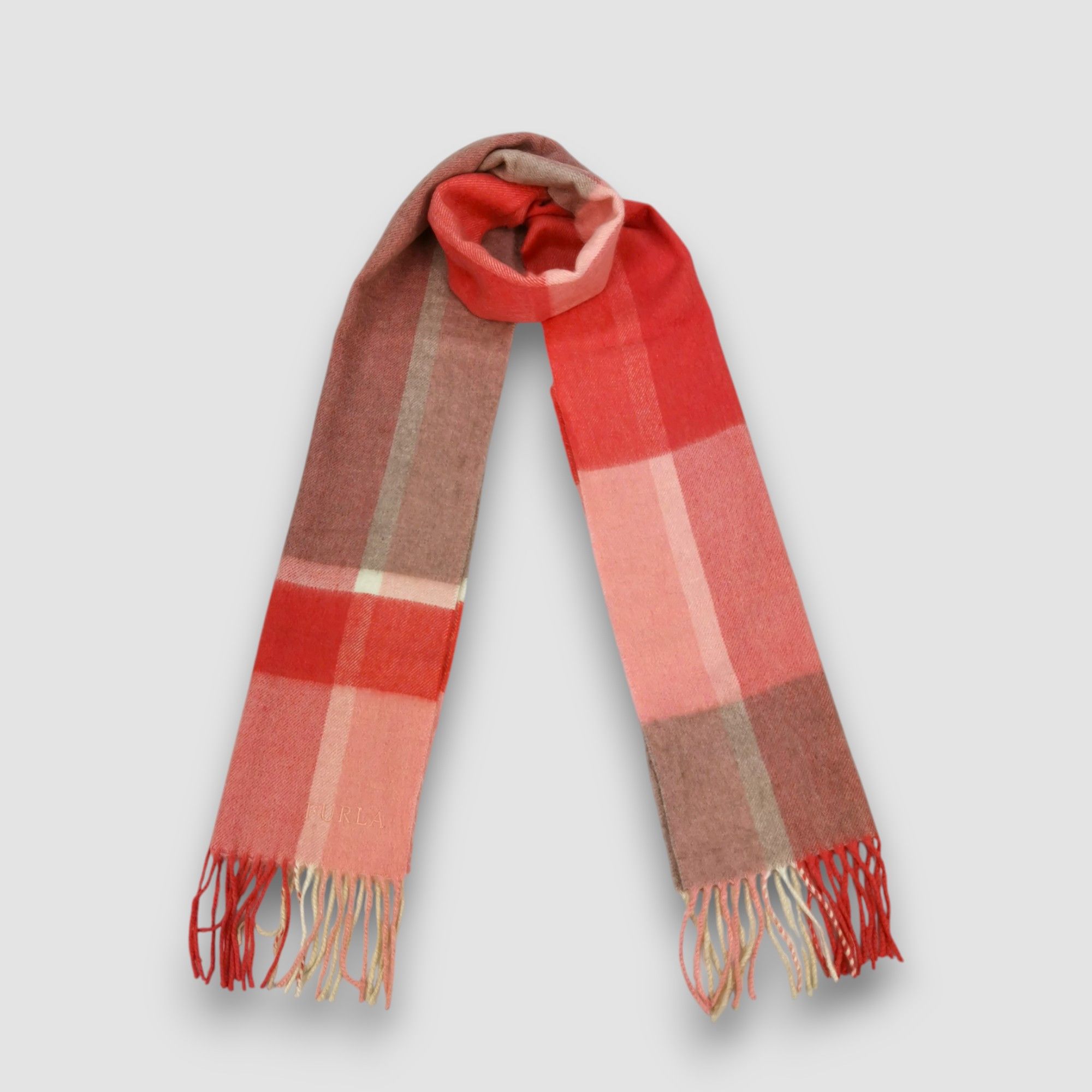 Furla Vintage Furla Cashmere Scarf Checked Muffler Winter Scarves Size ONE SIZE - 4 Thumbnail