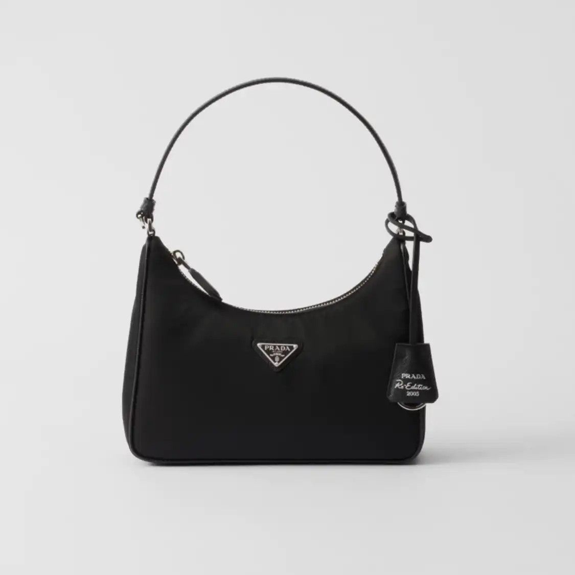 Prada Re-Edition 2005 Mini Black Nylon Logo Handbag, Women's
