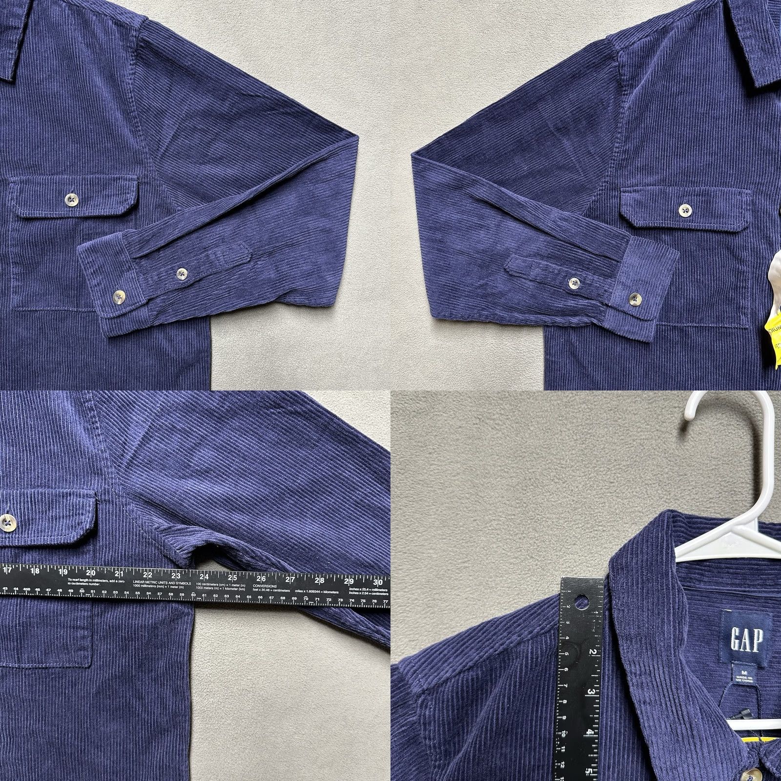 Gap GAP Shirt Mens Medium Navy Blue Corduroy Long Sleeve Button Up NWT Size US M / EU 48-50 / 2 - 8 Thumbnail