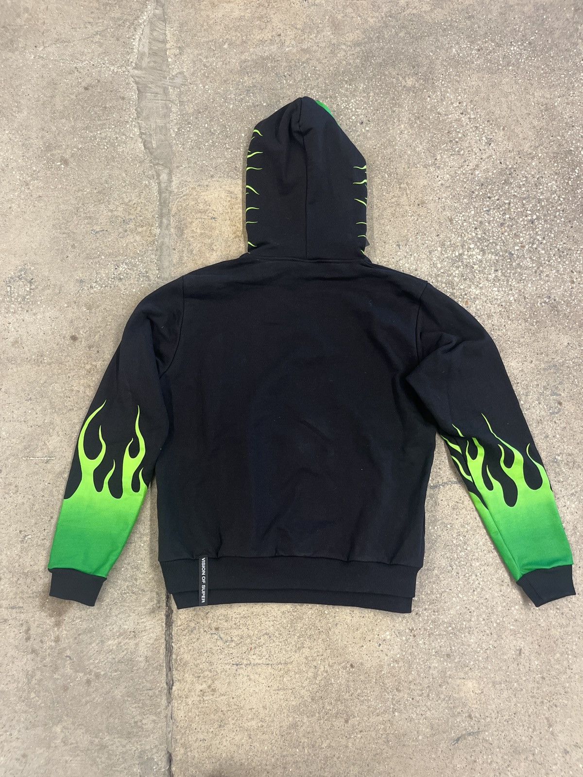 Other VISION OF SUPER black/green flame hoodie Size US M / EU 48-50 / 2 - 3 Thumbnail