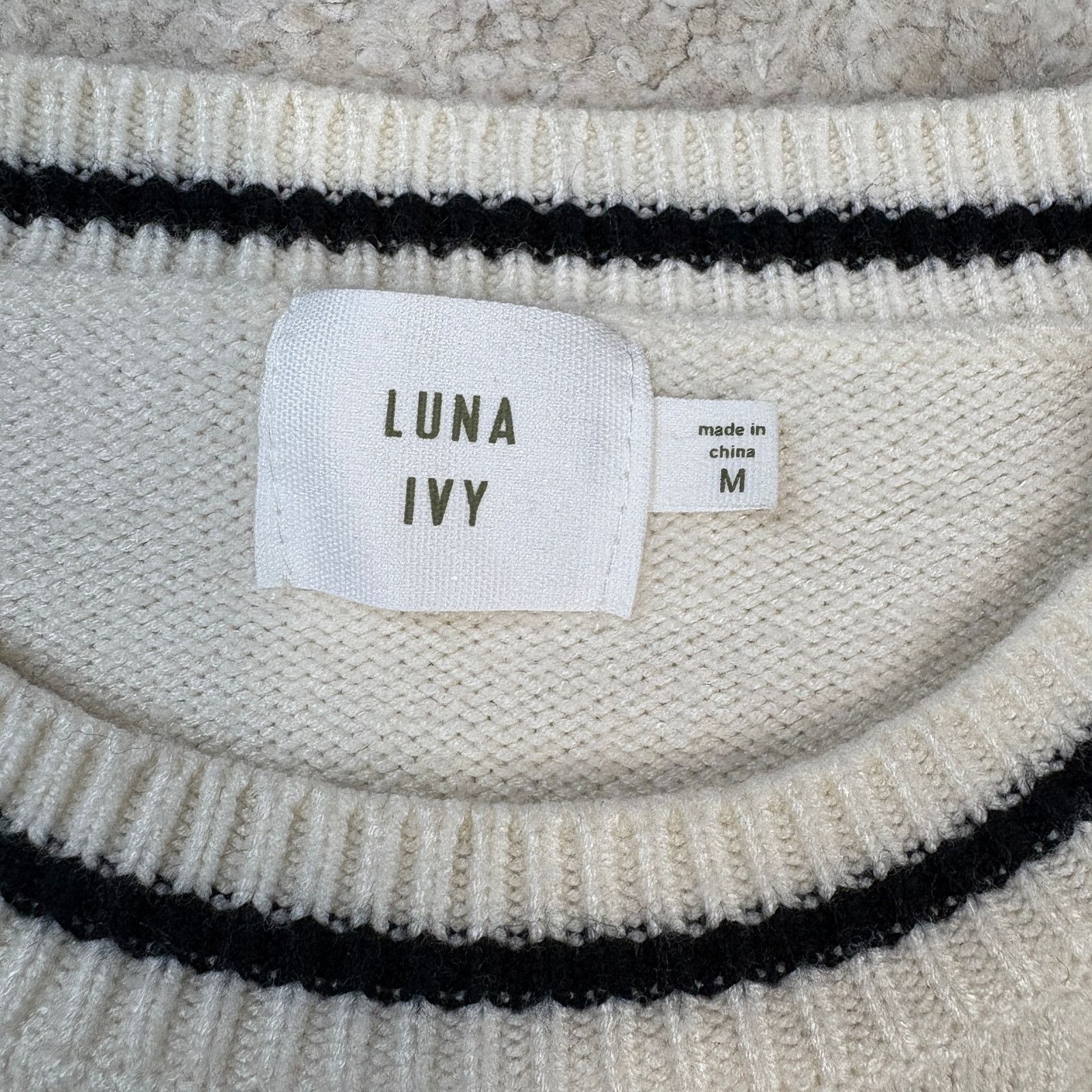 Other Luna Ivy Pullover Bow Sweater Cream White Black Size M Size M / US 6-8 / IT 42-44 - 3 Thumbnail