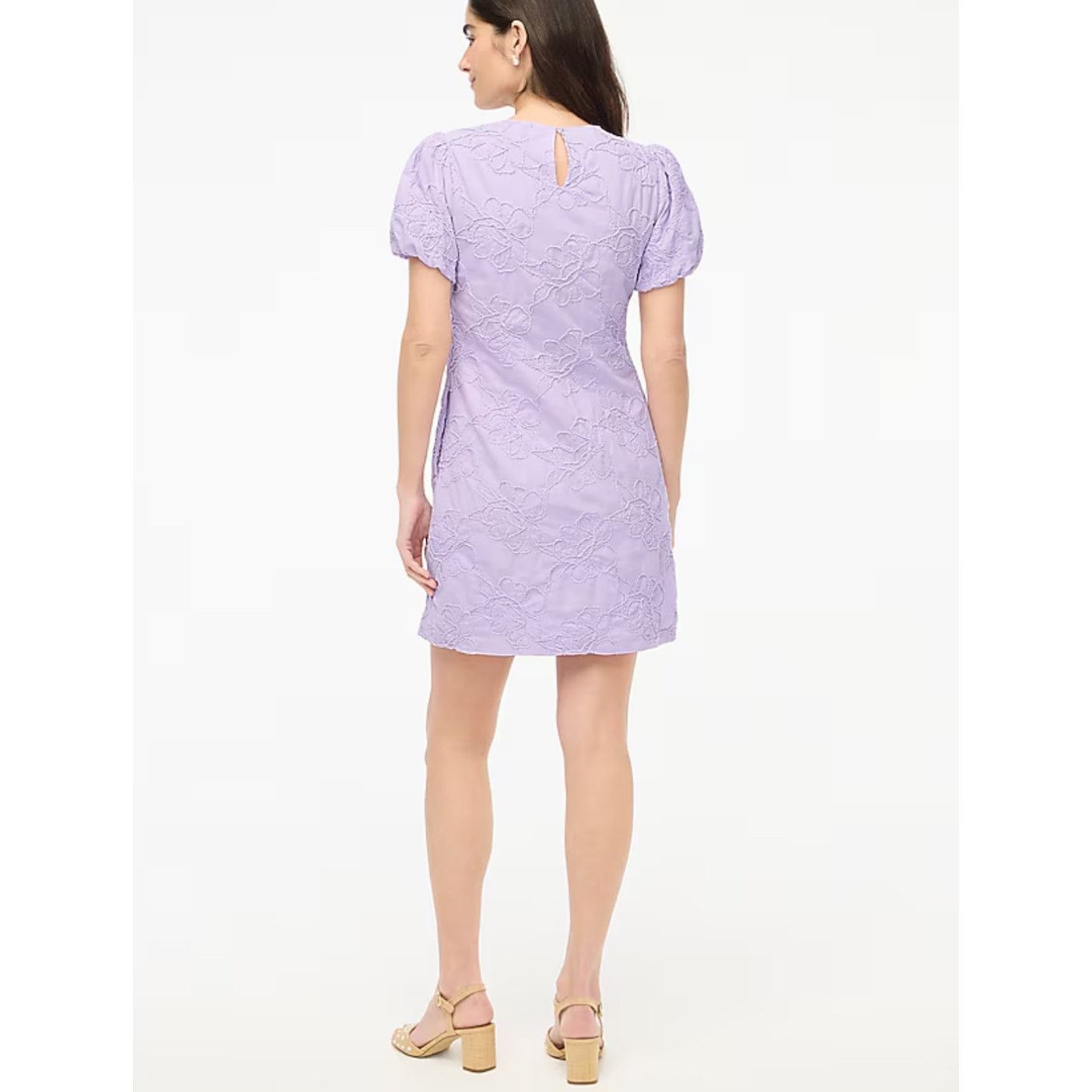 J.Crew NWT J.Crew Eyelet Puff Sleeve Mini Dress Lilac Floral Size 0 Size XS / US 0-2 / IT 36-38 - 3 Thumbnail