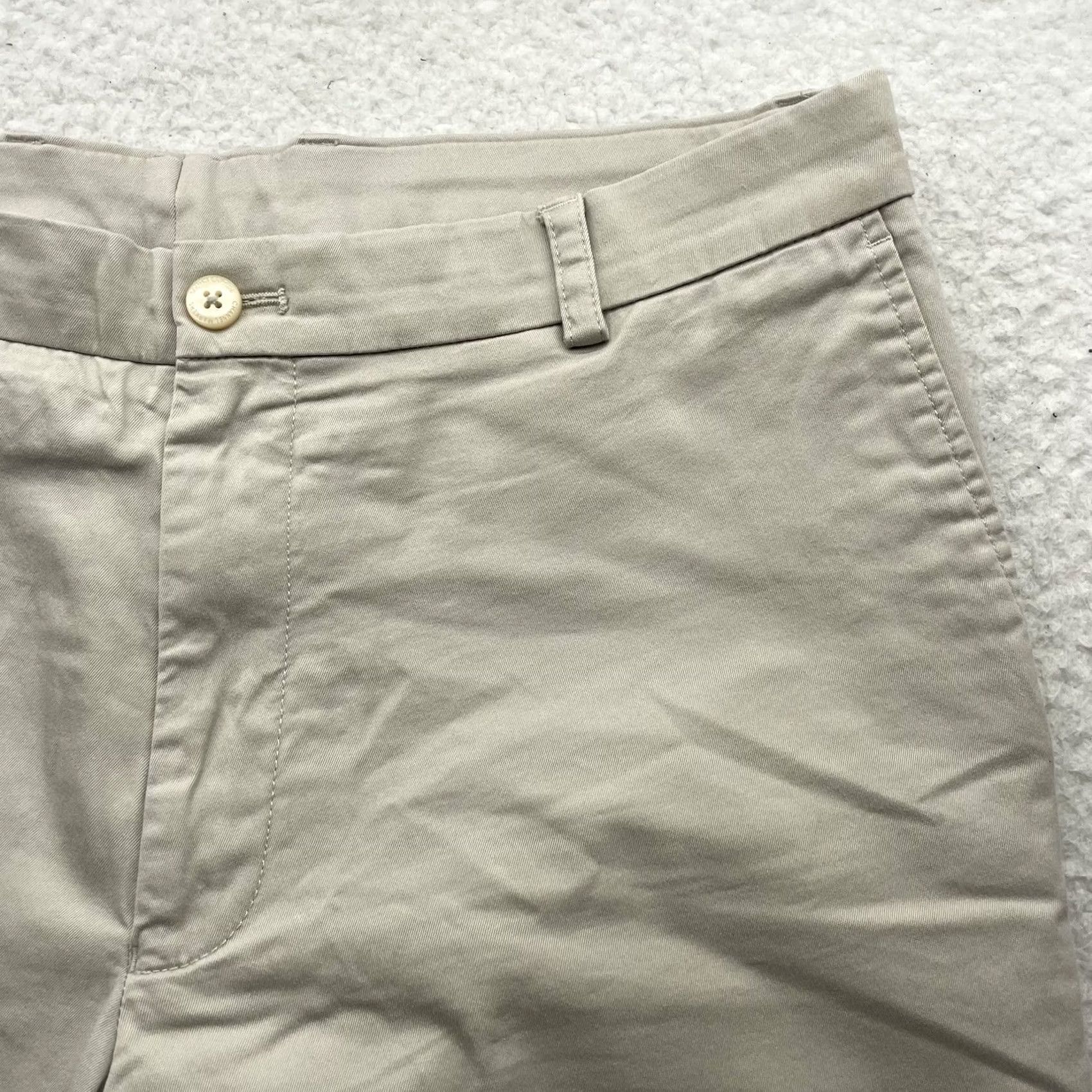 Southern Tide Southern Tides Khakis Pants Mens 35x30 Beige Solid Flat Front Zip Button Twill Casual Dress Pants Size US 35 - 3 Thumbnail