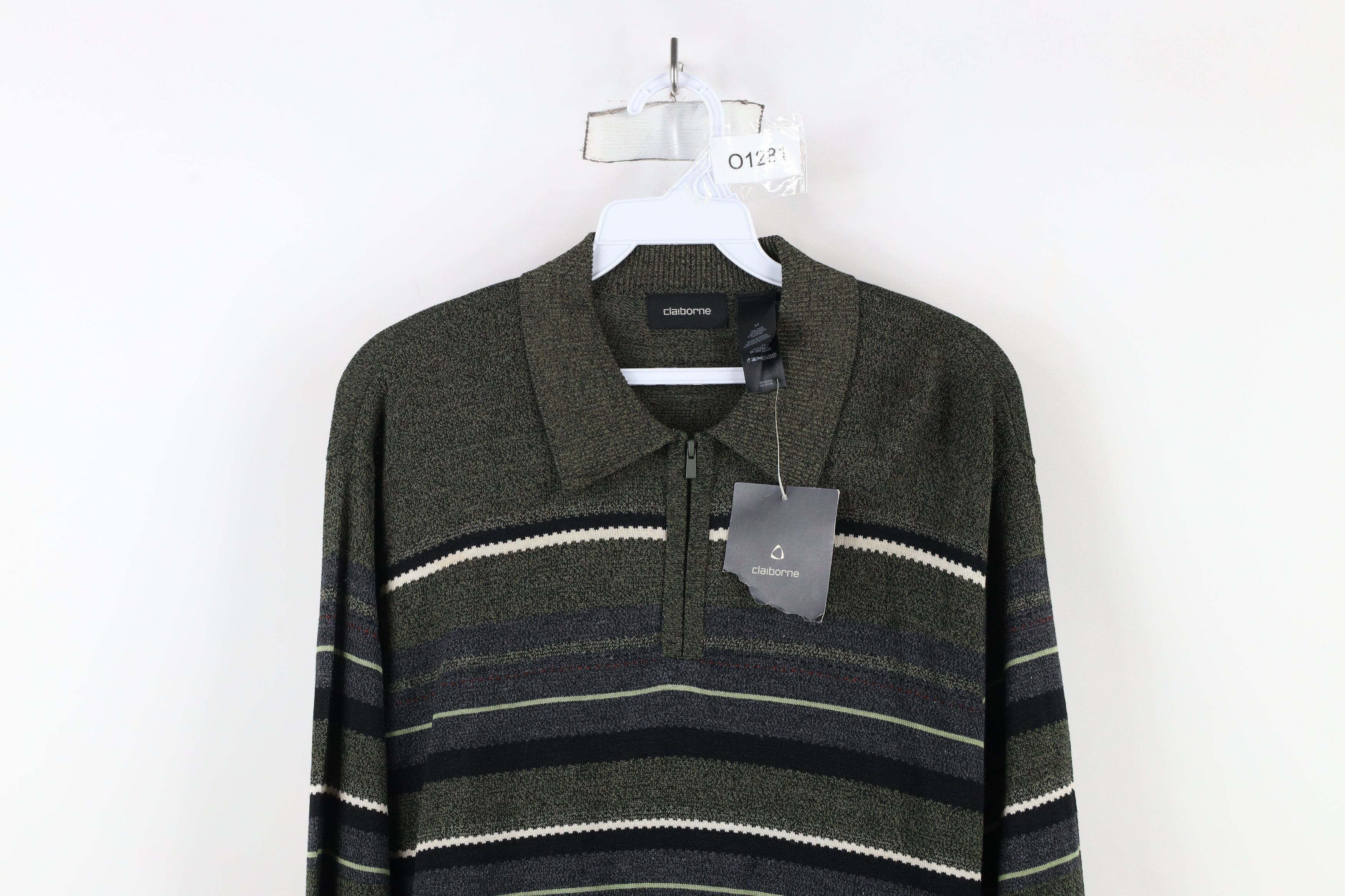 Vintage Deadstock Vintage 90s Streetwear Striped Knit Half Zip Polo Size US M / EU 48-50 / 2 - 2 Thumbnail