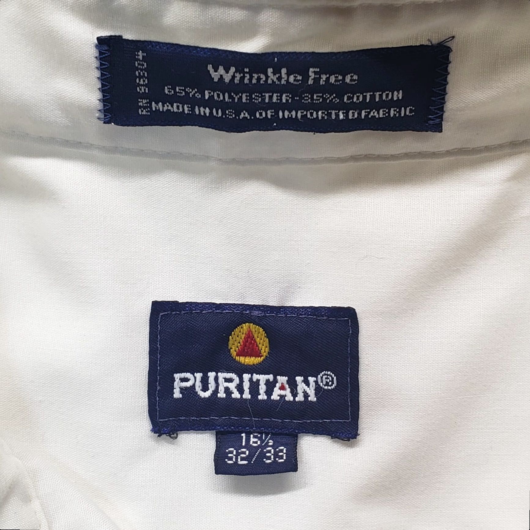 Vintage Puritan Shirt Button-Up Solid White Long Sleeve Adult Men 16.5 32/33 Regular X Unspecified Size US XL / EU 56 / 4 - 3 Thumbnail