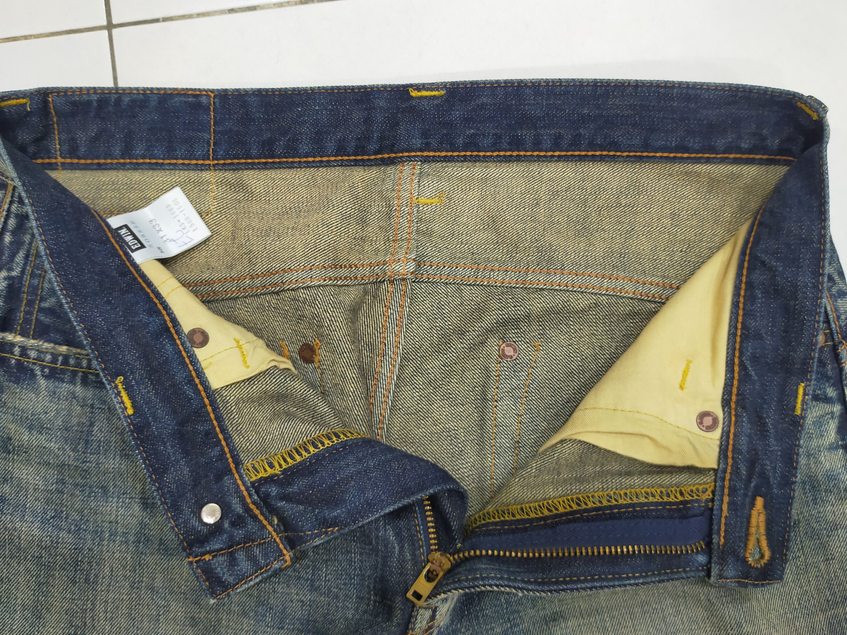 Edwin × Japanese Brand × Vintage 🚨 VINTAGE EDWIN SELVEDGE DISTRESSED Size US 32 / EU 48 - 7 Thumbnail