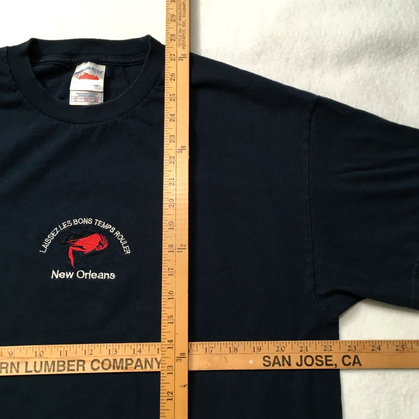 Vintage VINTAGE NEW ORLEANS LAISSEZ LE BON T Shirt Size XL NAVY BLUE EMBROIDERED Size US XL / EU 56 / 4 - 4 Thumbnail