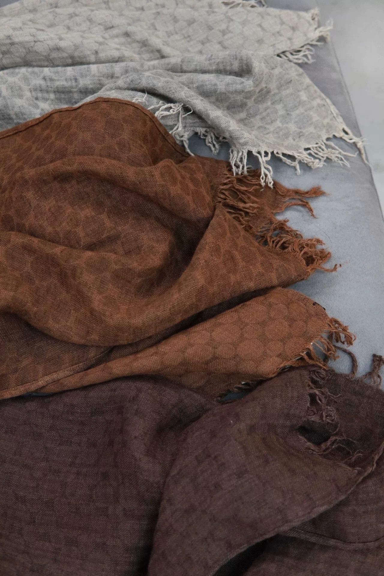 Bleu De Cocagne Linen Plant-Dyed Scarf in Brown, Men's — image 4 of 6
