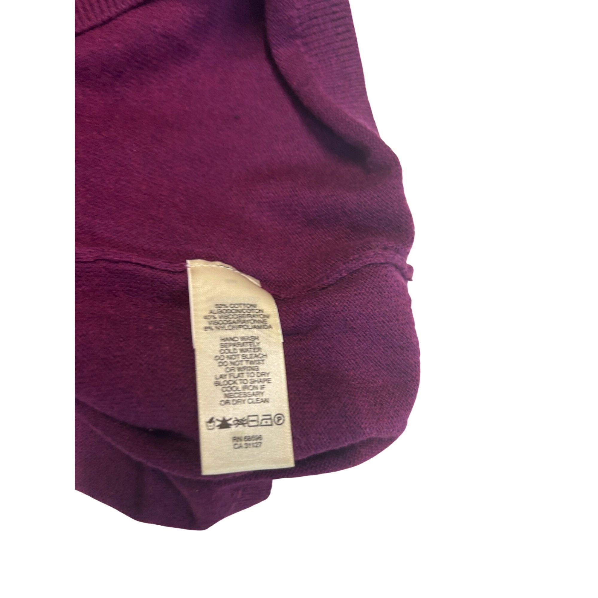 Other DKNY Fringe Embellished V-neckline Dolman Sweater, Purple, S Size S / US 4 / IT 40 - 8 Thumbnail