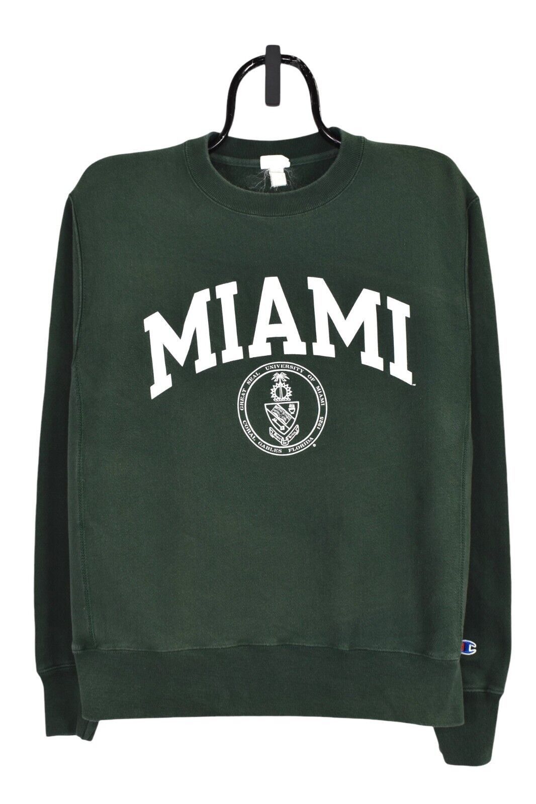 Champion Vintage University Of Miami sweatshirt (M), green crewneck Size US M / EU 48-50 / 2 - 1 Thumbnail