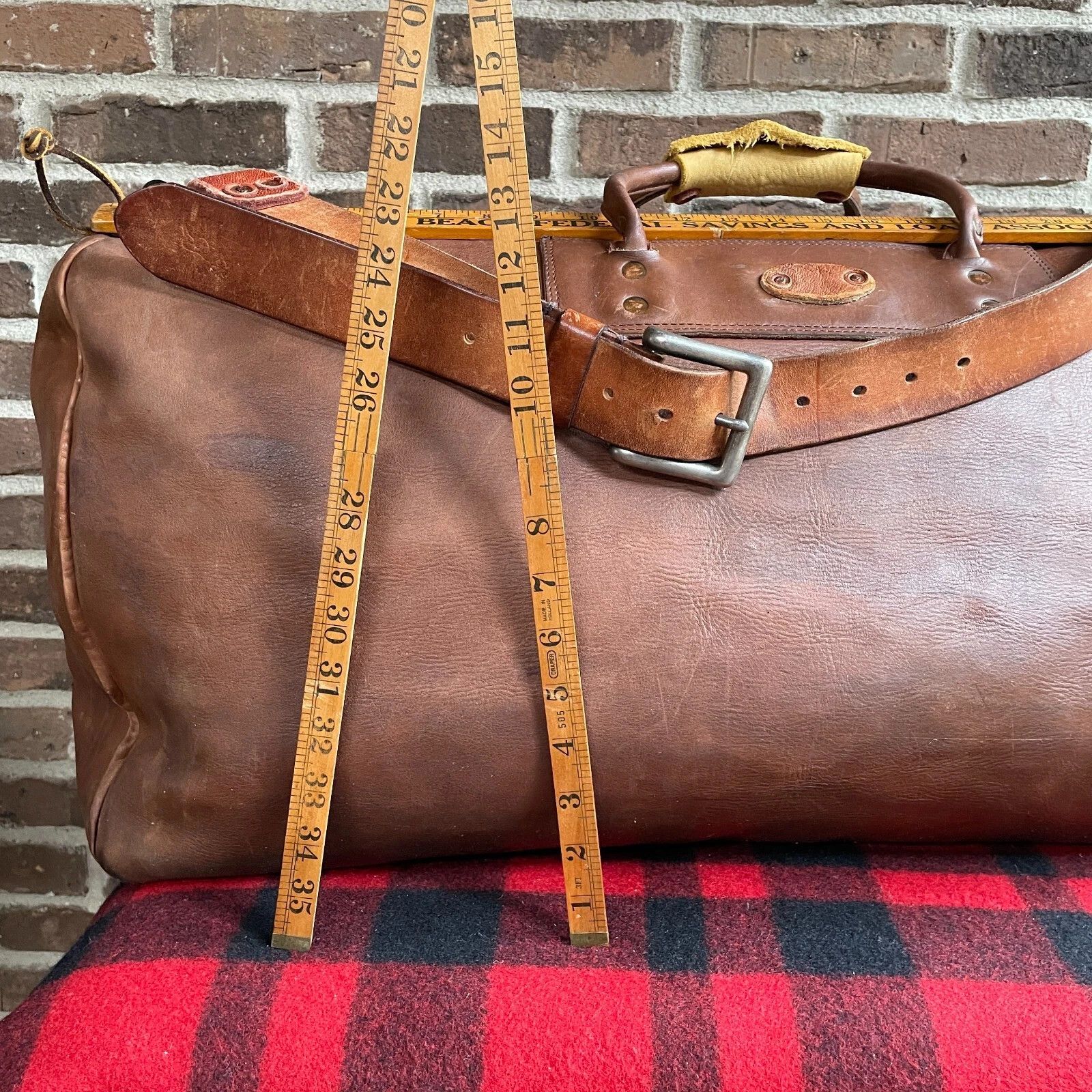 Other RARE VINTAGE 1970s GOKEY CUSTOM LEATHER XL DUFFEL BAG R$4898 Size ONE SIZE - 5 Thumbnail