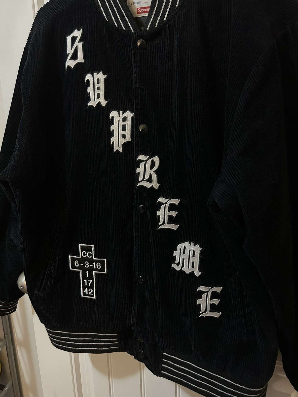 Supreme Supreme Old English Corduroy Varsity Jacket | Grailed