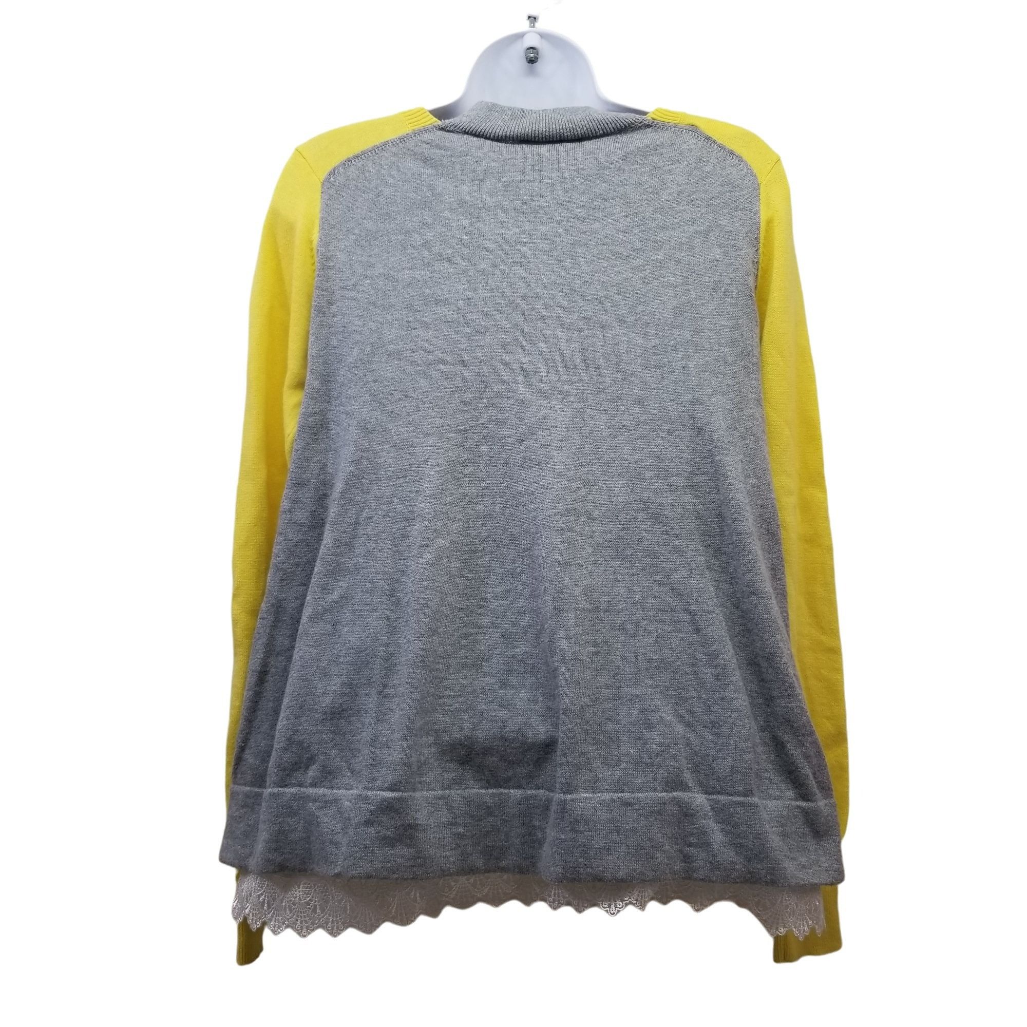 Other Cabi S BELLE Cardigan Yellow Cream Lace Gray Mixed Knit Swea Size S / US 4 / IT 40 - 3 Thumbnail