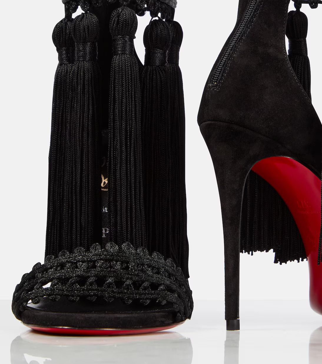Christian Louboutin o1s1wg110924 Palma Heeled in Black Size US 8 / IT 38 - 4 Thumbnail