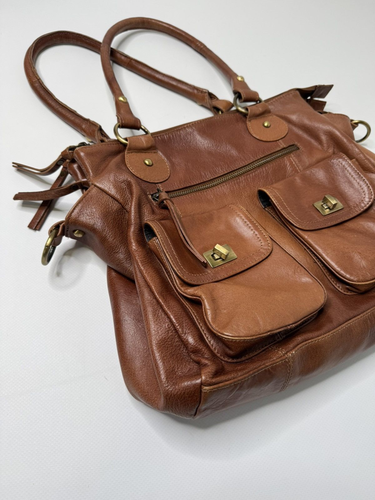Vintage Vintage leather bag y2k avant garde swag classy retro 90s 00 Size ONE SIZE - 3 Thumbnail