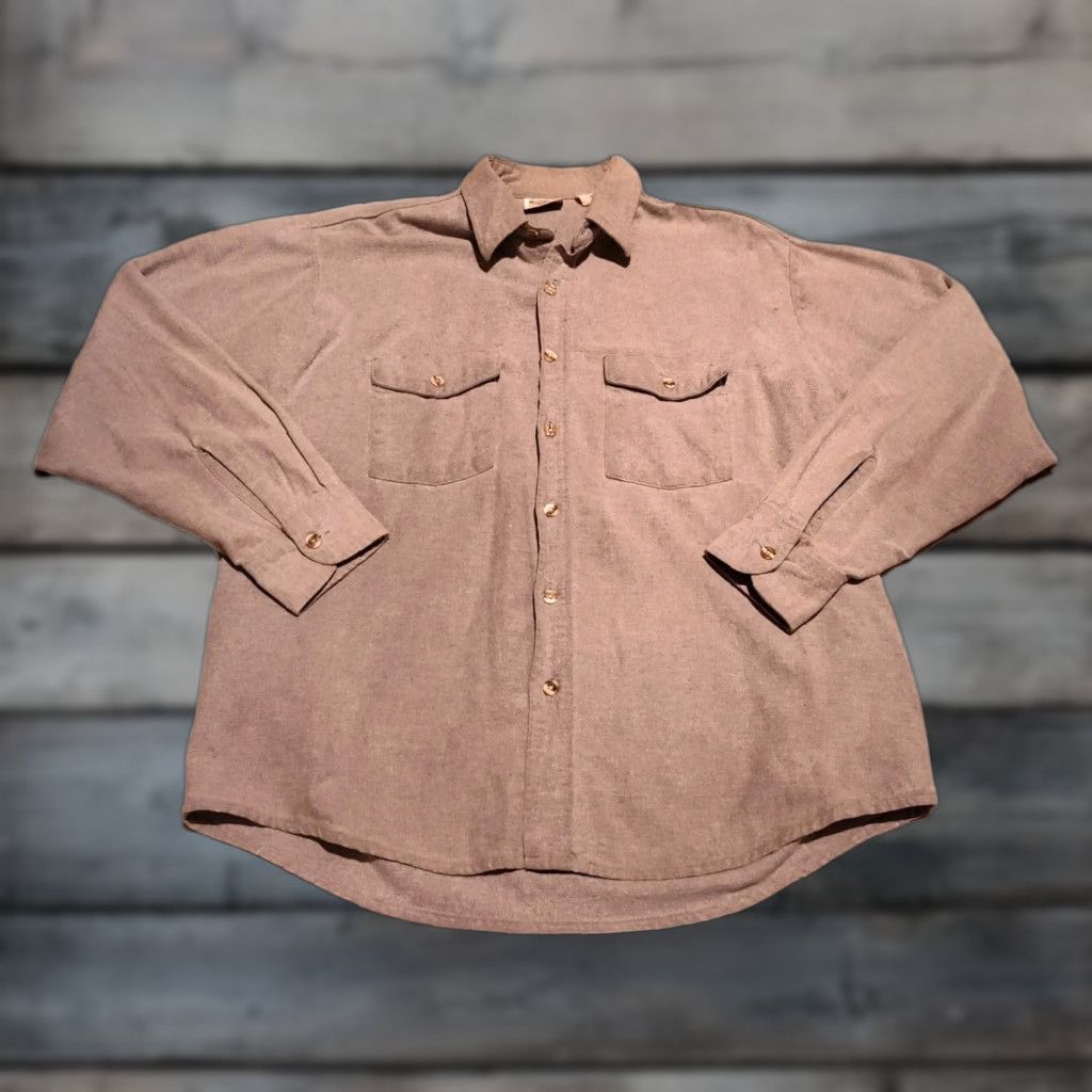 Vintage VINTAGE Five Brother Men's Gray Cotton Flannel Button-Up Shirt Adult Large XL Fall Winter Retro USA Size US L / EU 52-54 / 3 - 1 Thumbnail