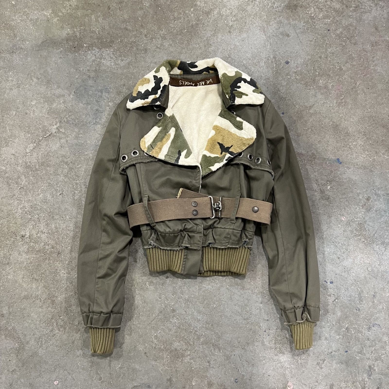 Vintage Y2K WE-R We Are Angels Cropped Army Jacket 9835AC Size XS / US 0-2 / IT 36-38 - 1 Thumbnail