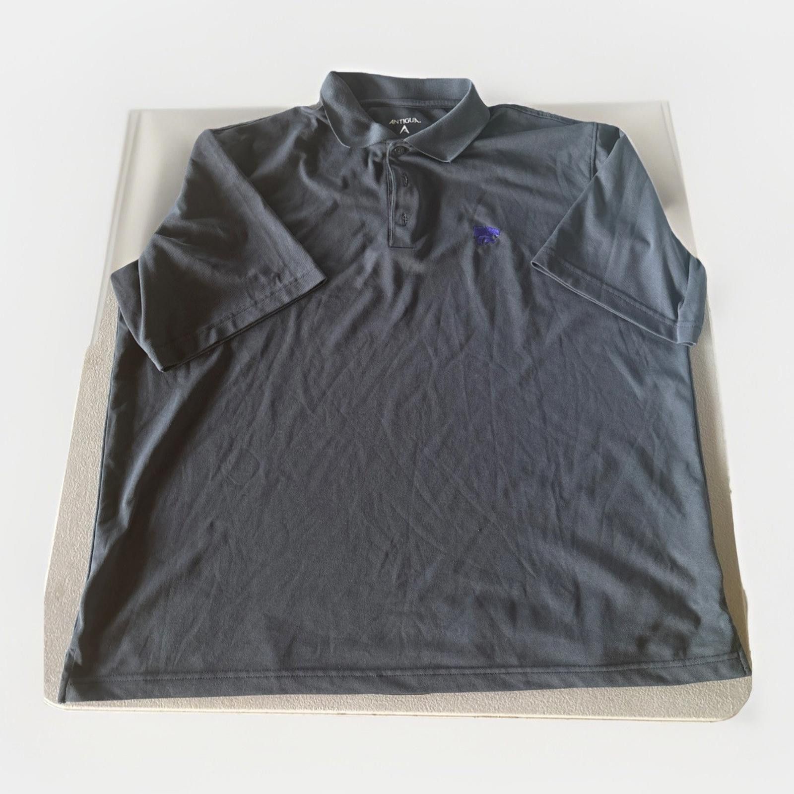 Antigua Kansas State Wildcats Shirt Men Extra Large Grey Polo XL Size ONE SIZE - 1 Thumbnail