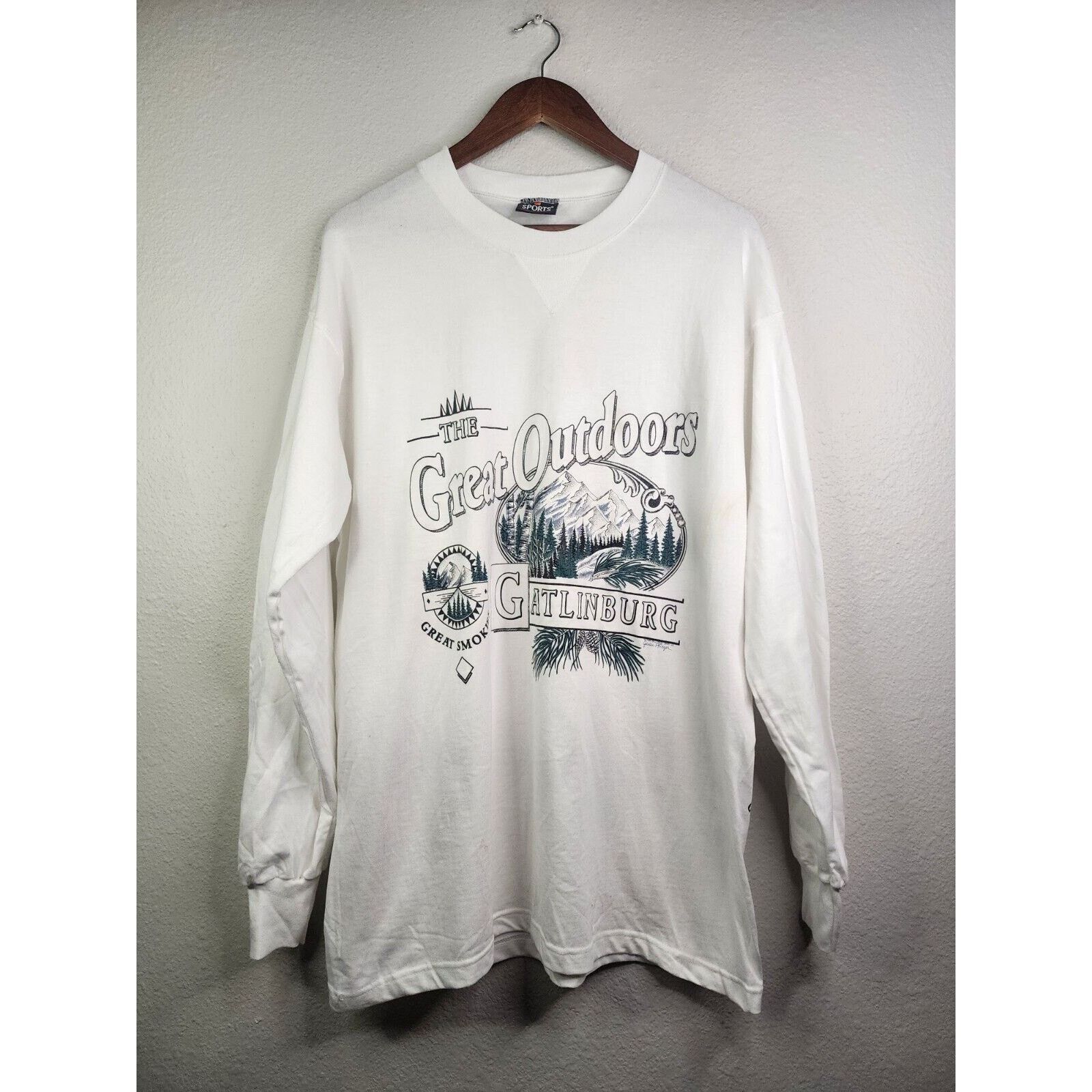 Signal Sport × Vintage Vintage Gatlinburg Long Sleeve Shirt Test Print Tee 90s VTG Size US L / EU 52-54 / 3 - 1 Thumbnail