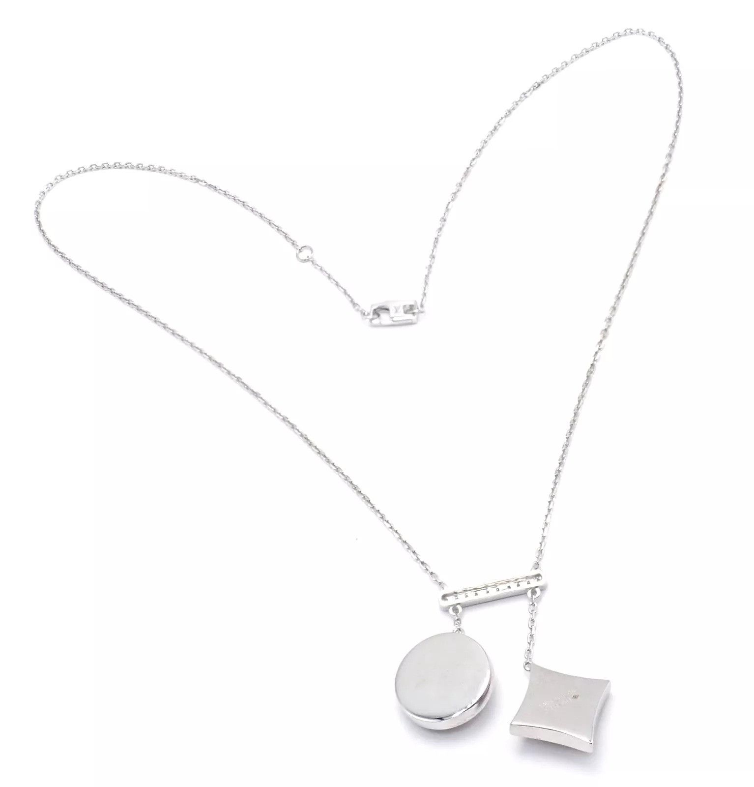 Louis Vuitton Louis Vuitton 18k White Gold Diamond Link Pendant Necklace Size ONE SIZE - 6 Thumbnail