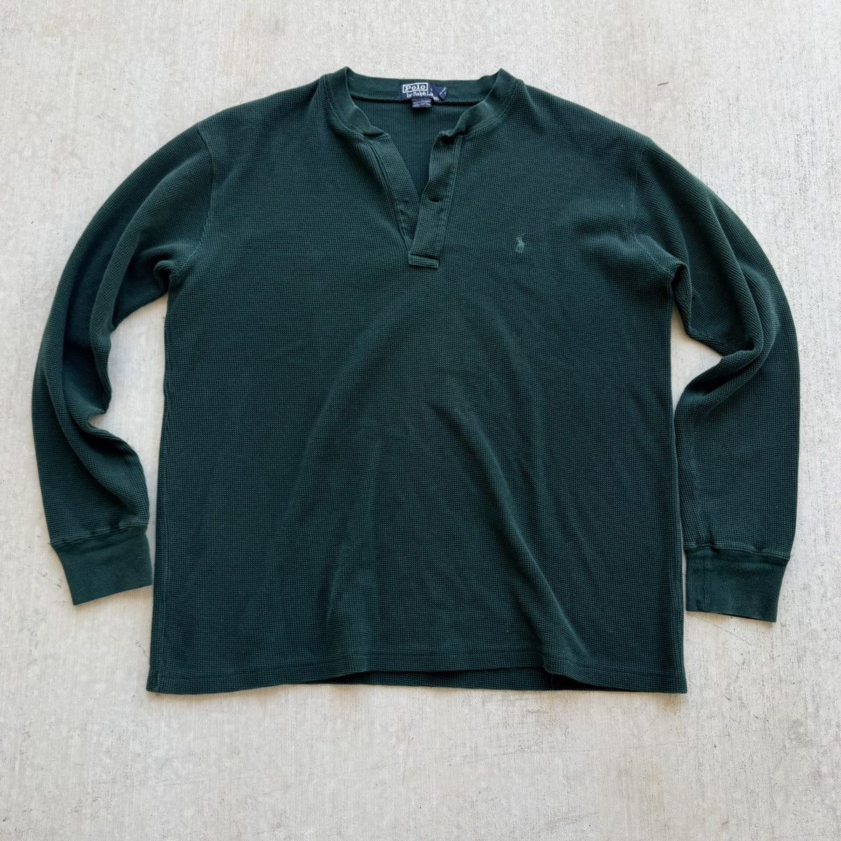 Vintage Polo Ralph Lauren Waffle Henley Shirt Men Size XL