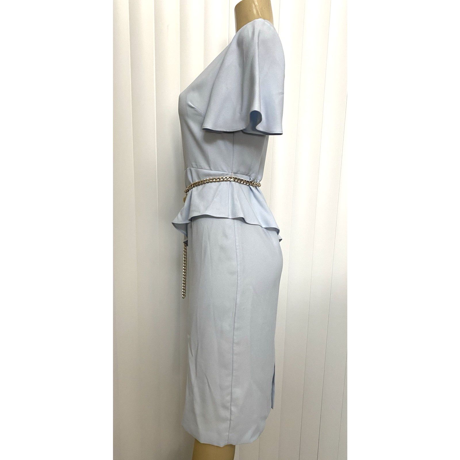 Ted Baker NWT Ted Baker Dress One Shoulder Blue Peplum Sheath Midi S Size S / US 4 / IT 40 - 2 Thumbnail