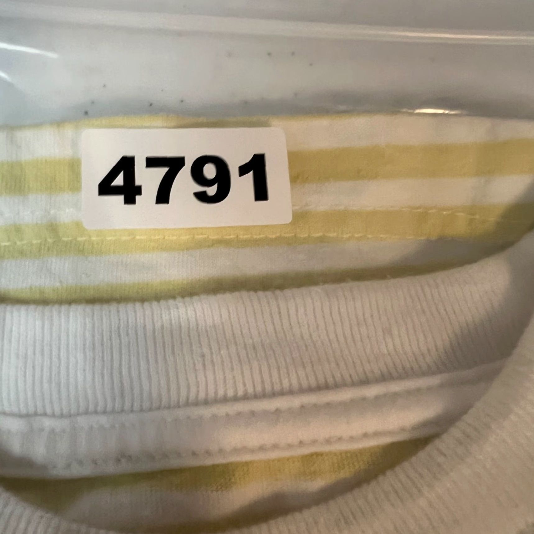 CLOT Standard Cloth Men T-Shirt Crew Neck Short Sleeve Yellow White Striped Adult Small (S) Cotton Size US S / EU 44-46 / 1 - 8 Thumbnail
