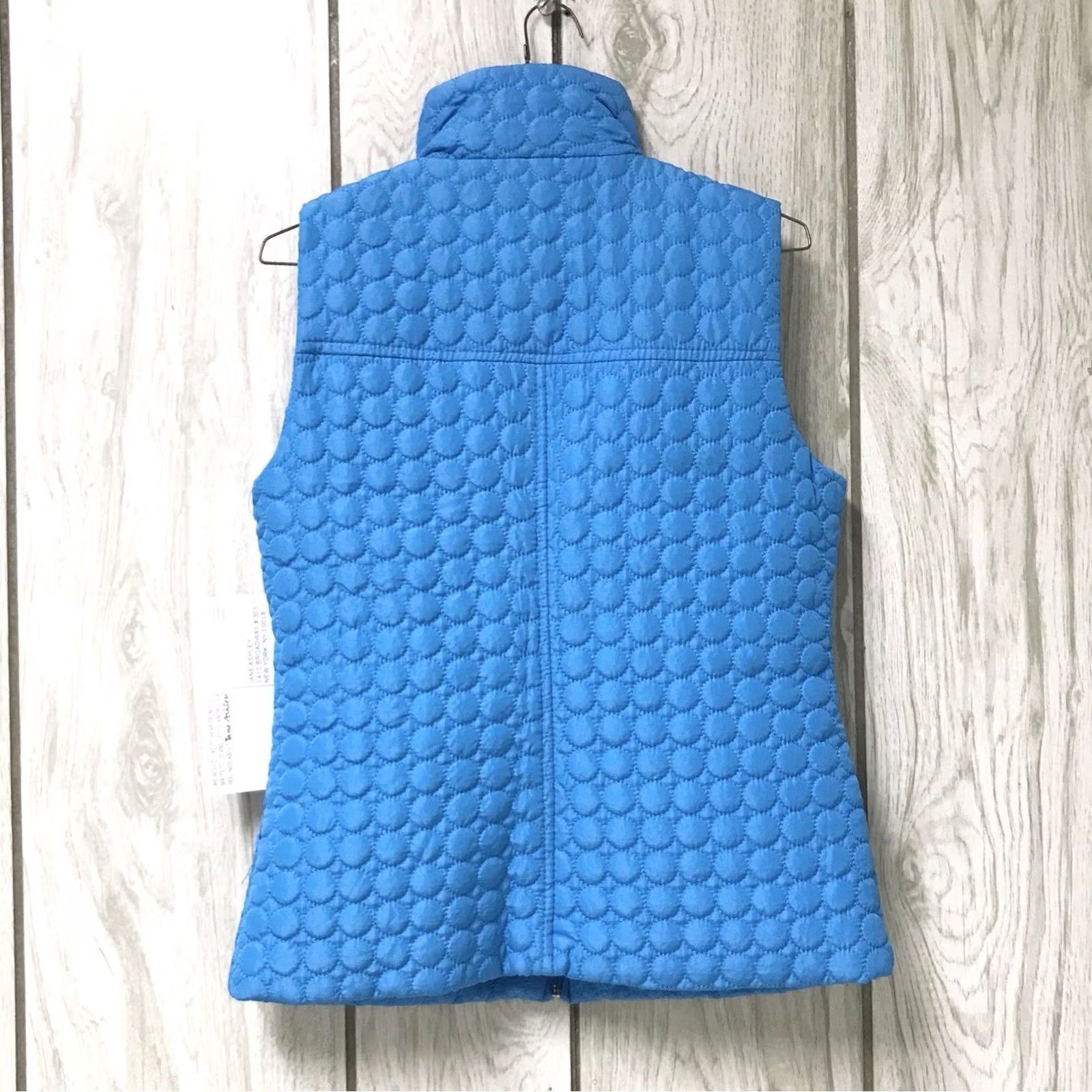 Vintage Jane Ashley Vest Women Winter Turquoise Blue Lightweight Zip Circle Quilted S Sleeveless Pocketed Short Collar Size S / US 4 / IT 40 - 2 Thumbnail