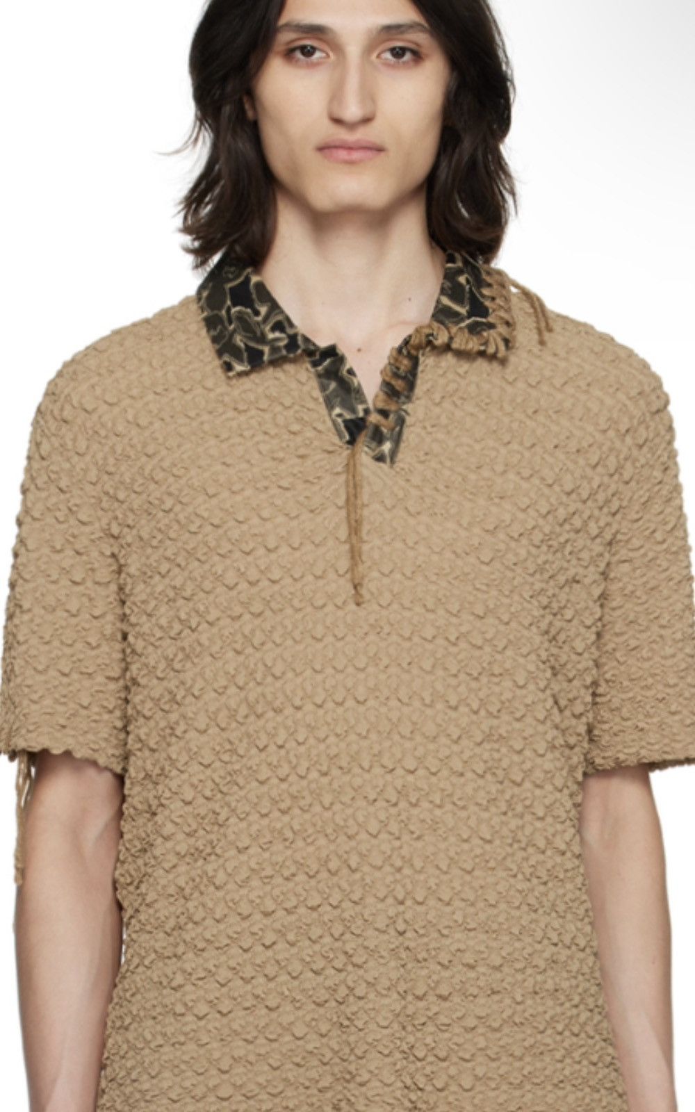 Crea Boucle Collar Knit Beige | SUBTYPE