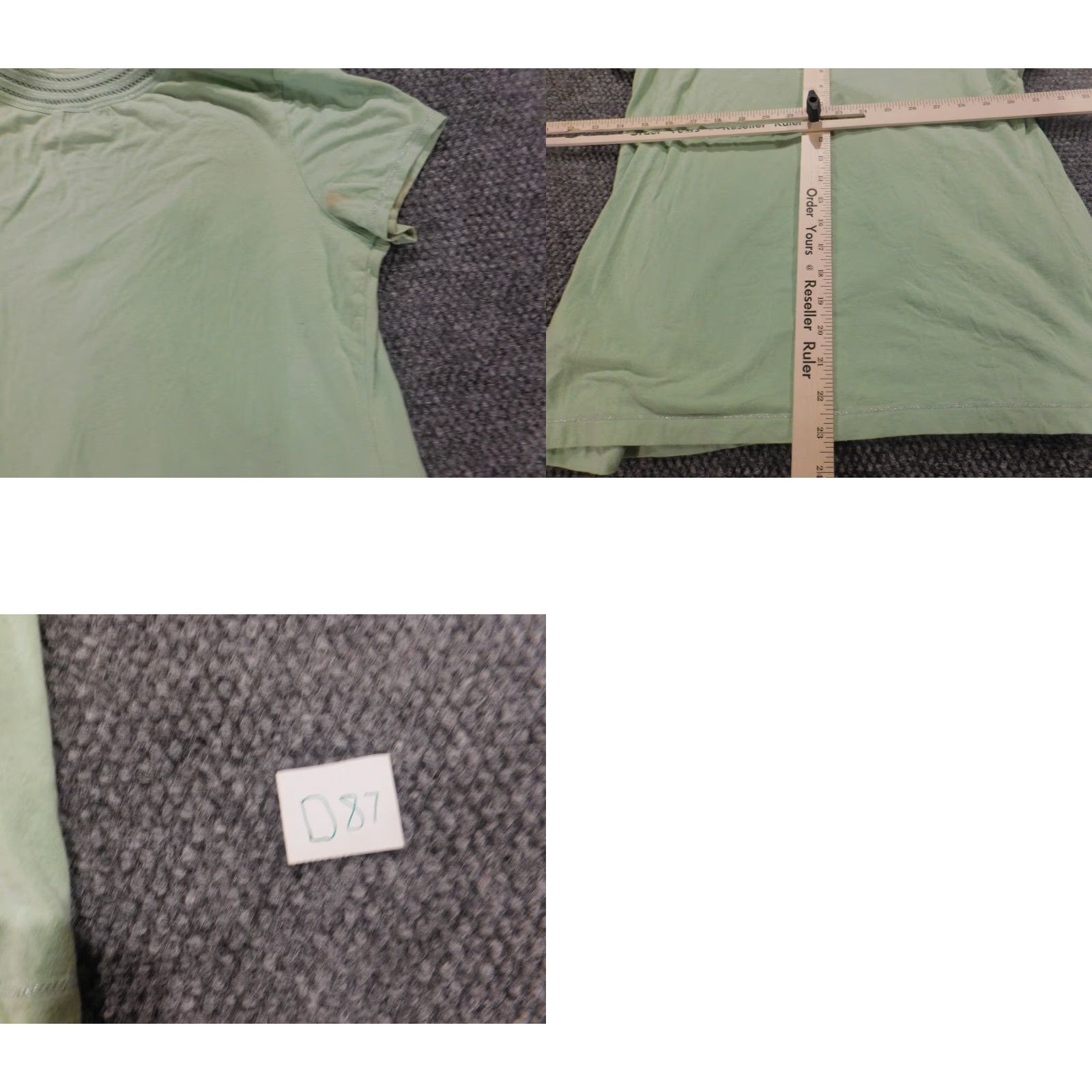 Vintage Dana Buchman Blouse Womens Medium Green Pullover Short Sleeve Round Neck Cotton Rayon Geometric Pattern Ruffle Stretch Casual Regular Vintage No Size M / US 6-8 / IT 42-44 - 9 Thumbnail