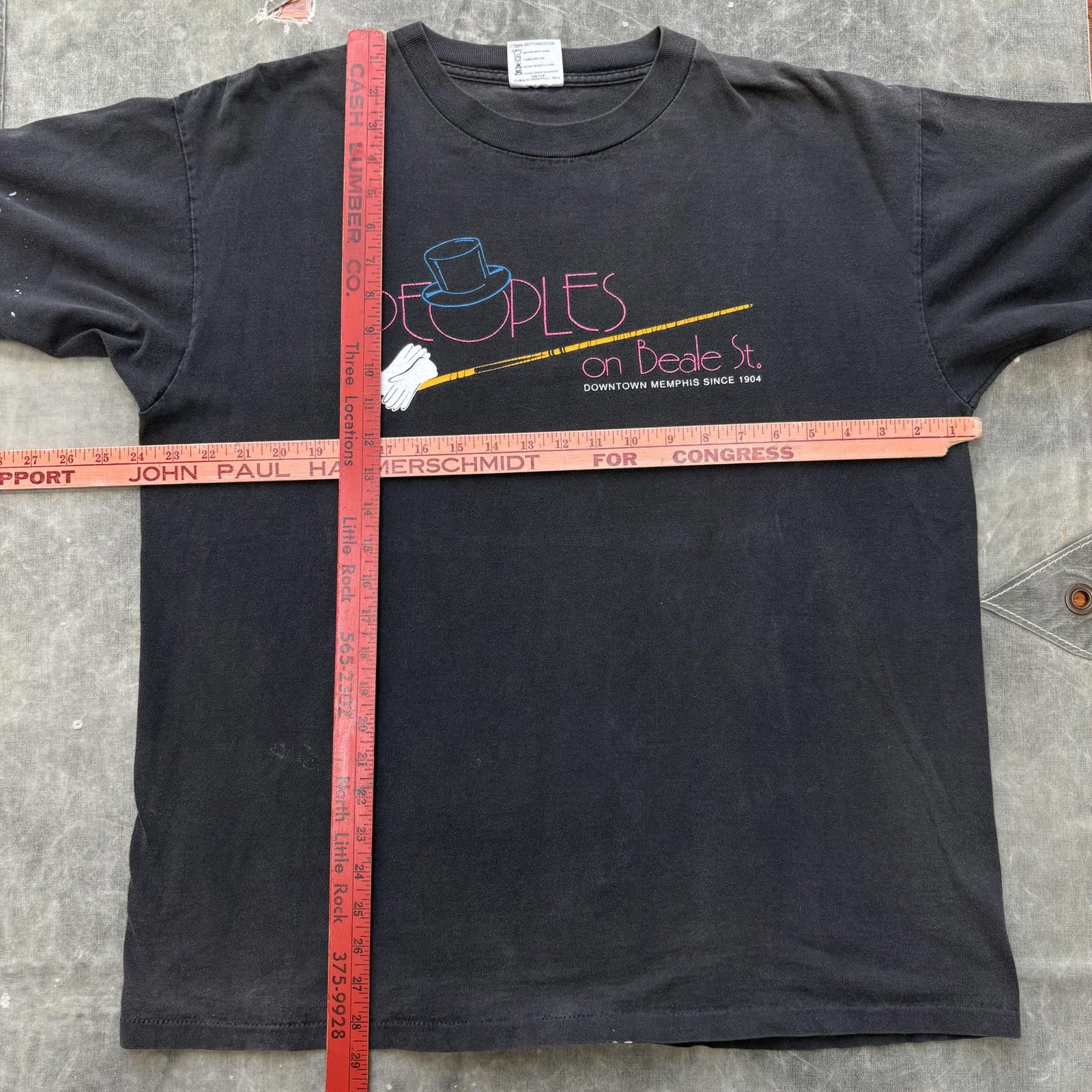 Vintage Vintage 90s Faded Peoples On Beale Street Bar Memphis Shirt Size US XL / EU 56 / 4 - 4 Thumbnail
