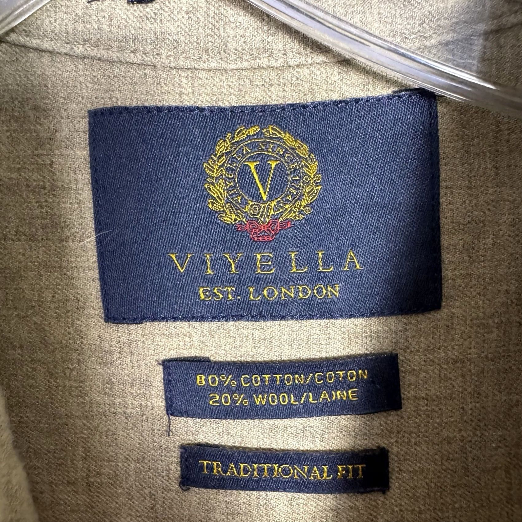 Vintage VINTAGE Viyella Wool Blend Shirt Mens XL Solid Camel Flannel Button-Down Hunt Barn Chore Shirt Mens XL Camel Brown Solid 90s Vintage Mens Size US XL / EU 56 / 4 - 5 Thumbnail