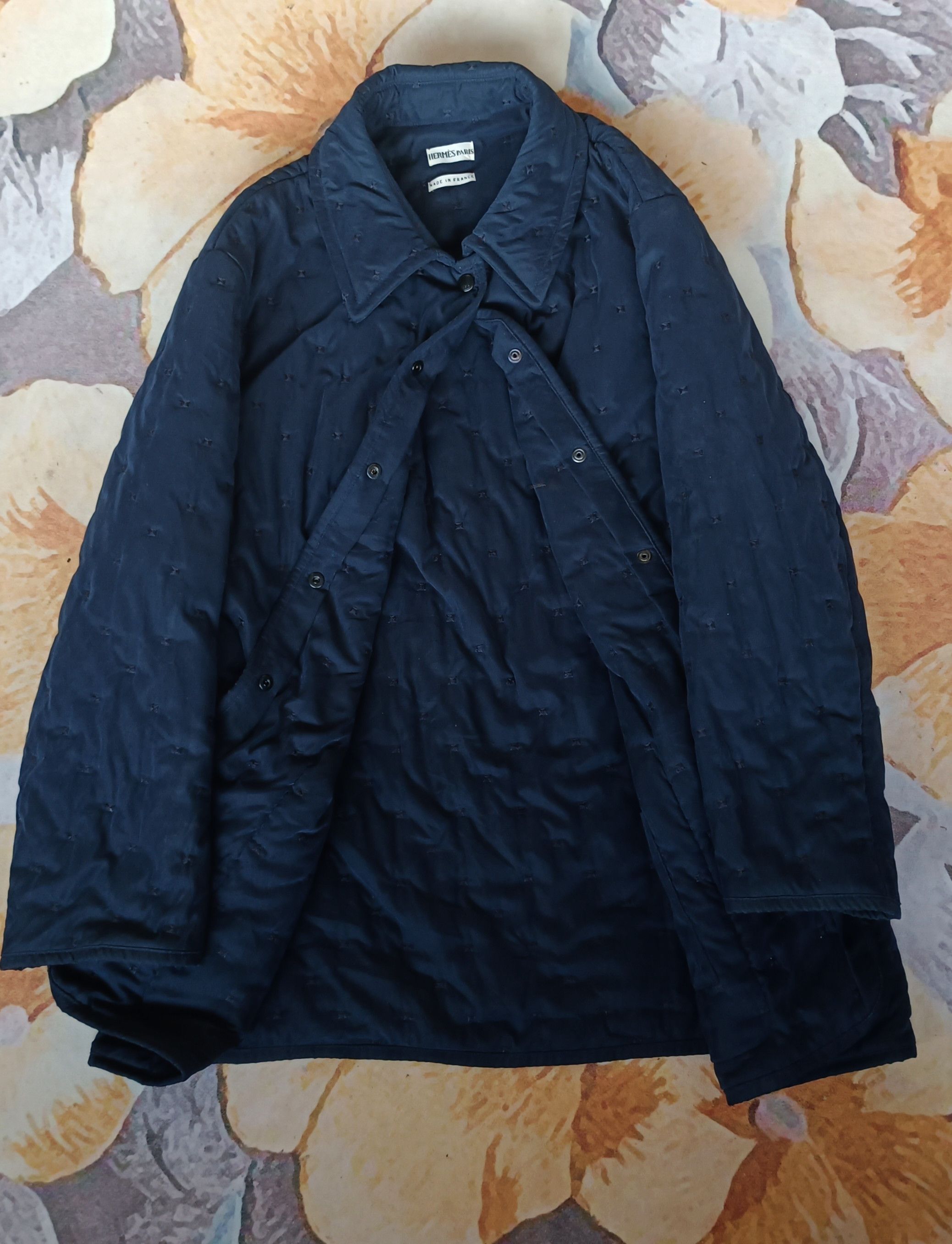 Hermes Hermes by Margiela Blue Quilted Jacket Size US L / EU 52-54 / 3 - 3 Thumbnail