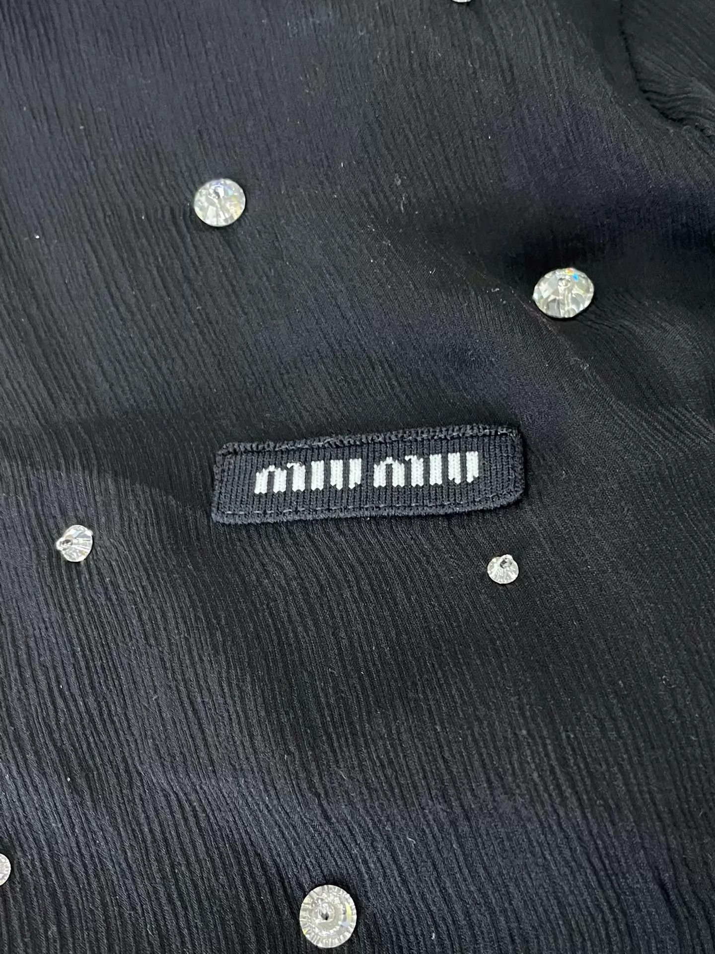Miu Miu MIU MIU Black Full-Diamond Two-Piece Dress Women's 40 Size S / US 4 / IT 40 - 2 Thumbnail