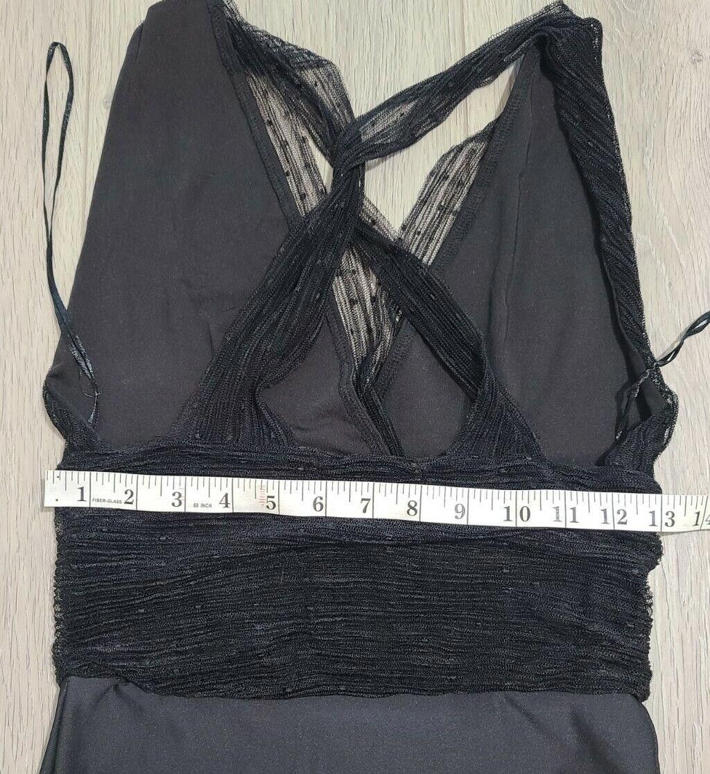 Designer Anna Grace Body Suit Top Small Black Lace Halter body con Size S / US 4 / IT 40 - 4 Thumbnail